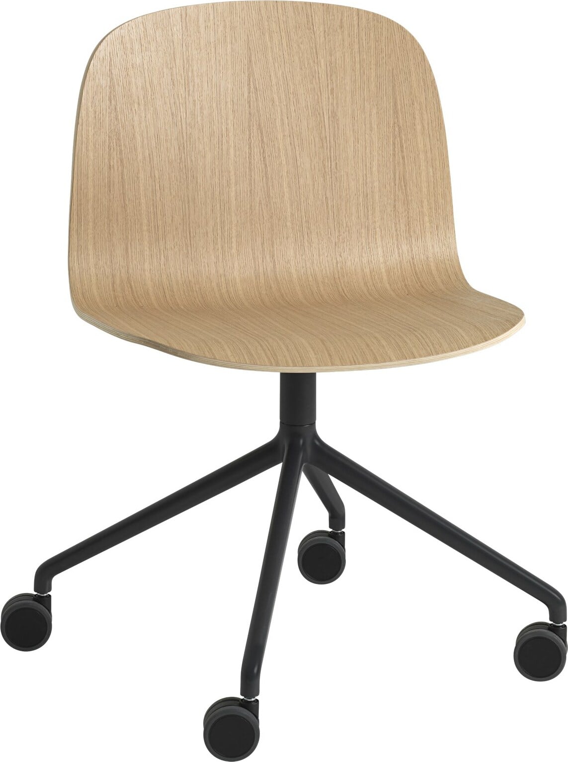 Krzesło na kółkach Visu Wide Swivel jasny dąb