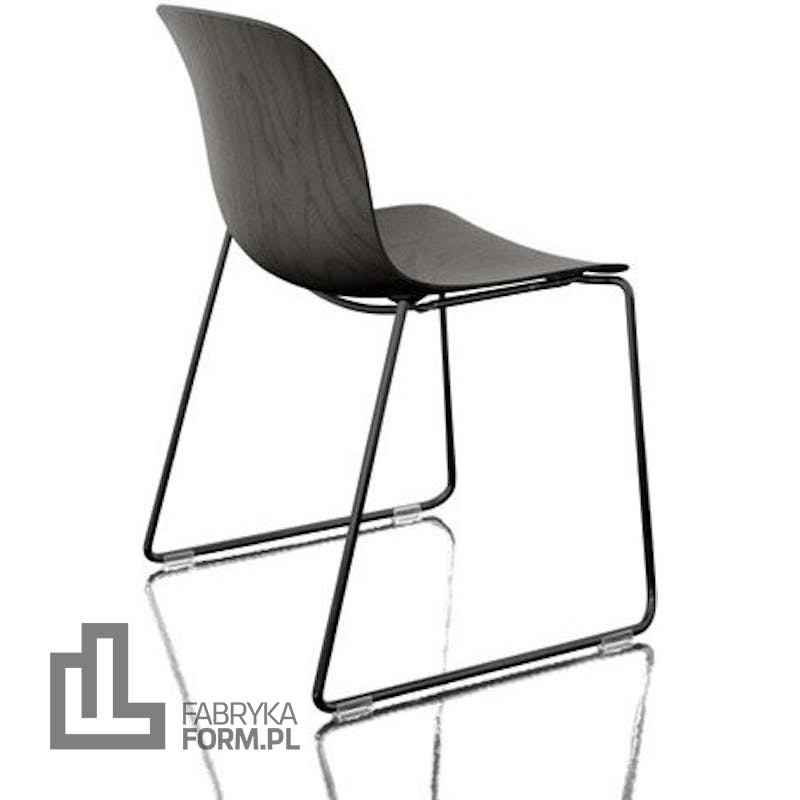 Krzesło Troy siedzisko ze sklejki lakierowana rama czarna czarny buk