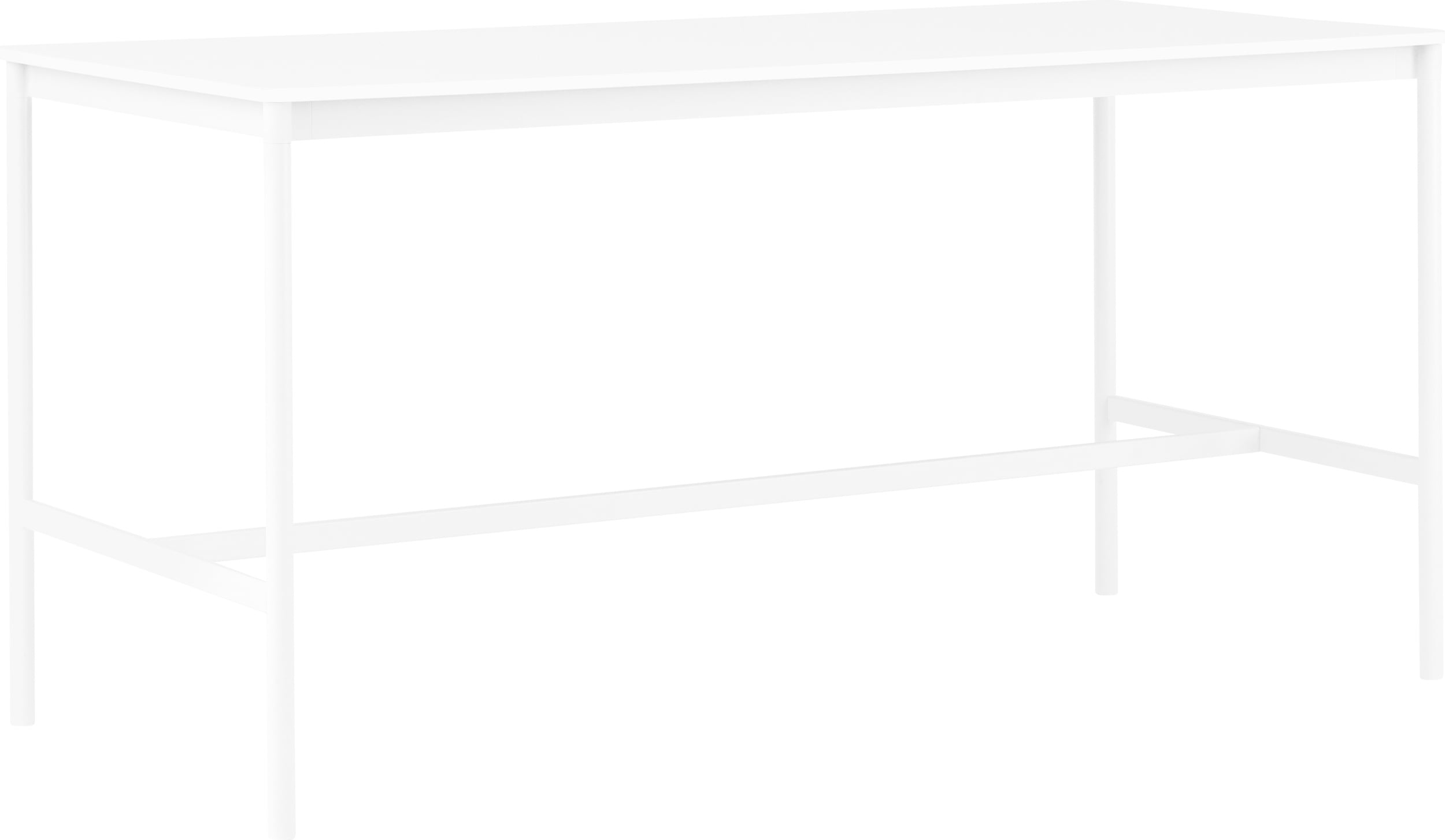 Stół Base 190 x 85 x 105 cm biały z laminowanym blatem z ABS i białą ramą