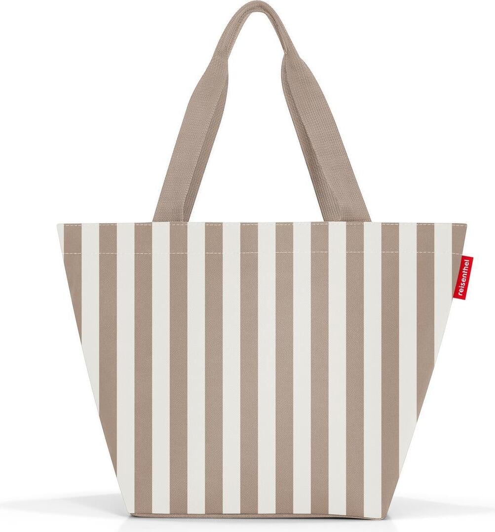 Torba Shopper w paski M brązowo-biała z recyklingu