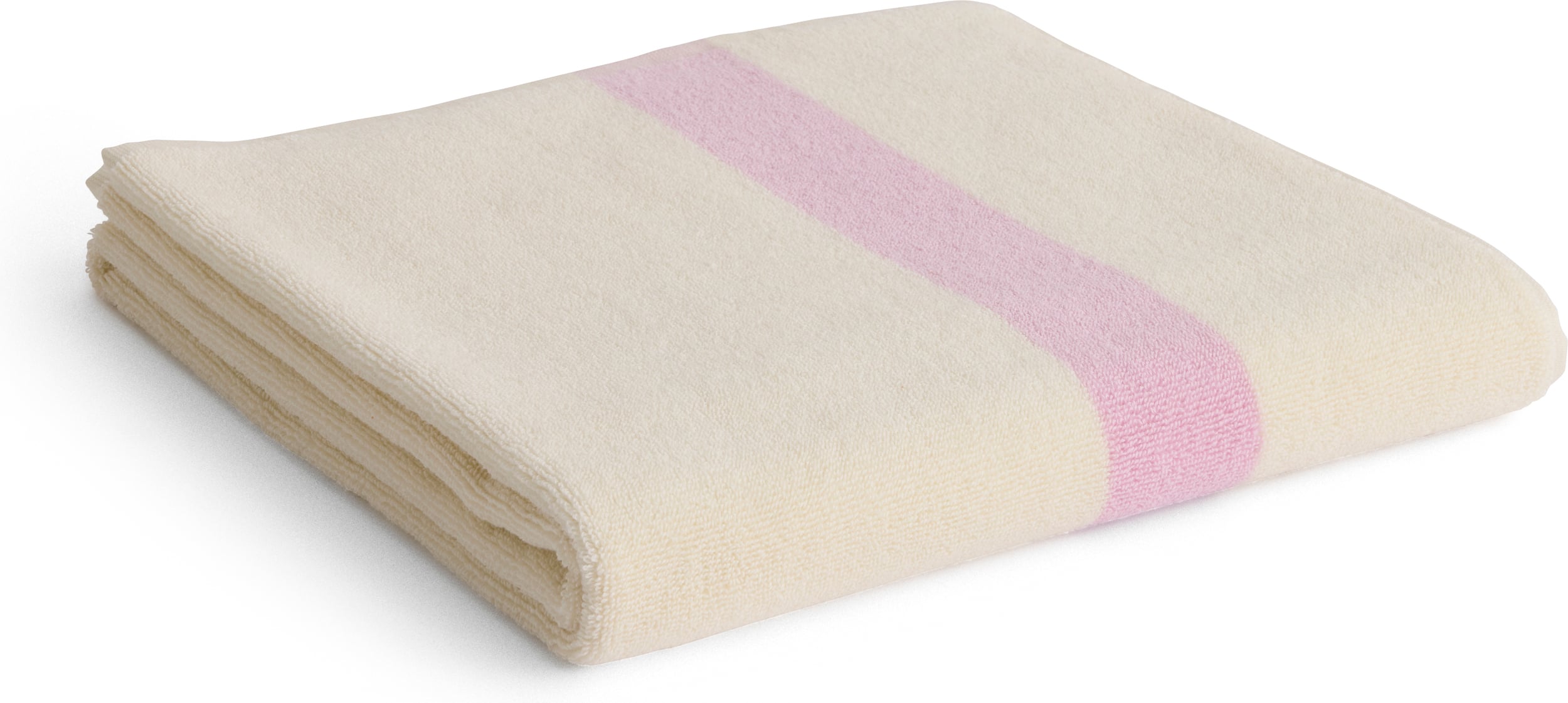 Ręcznik kąpielowy Stripe w pasy 70 x 140 cm beżowo-różowy