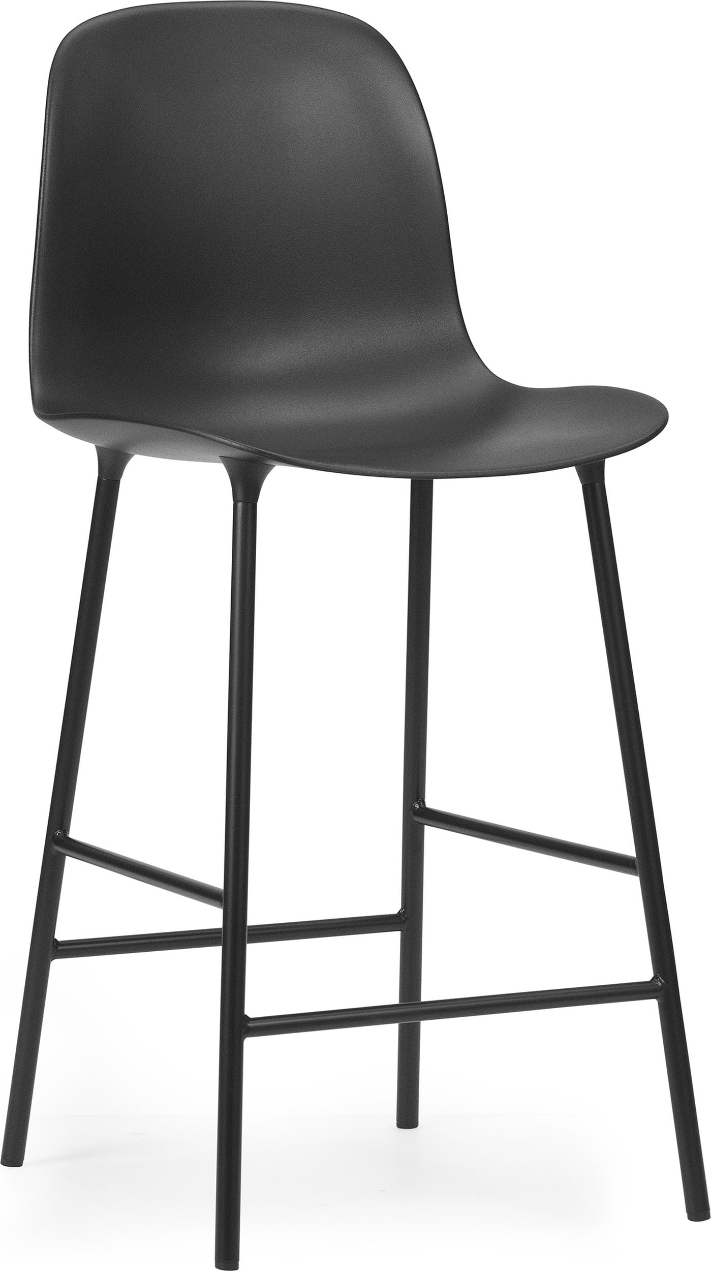 Krzesło barowe Form 65 cm czarne na stalowych nogach