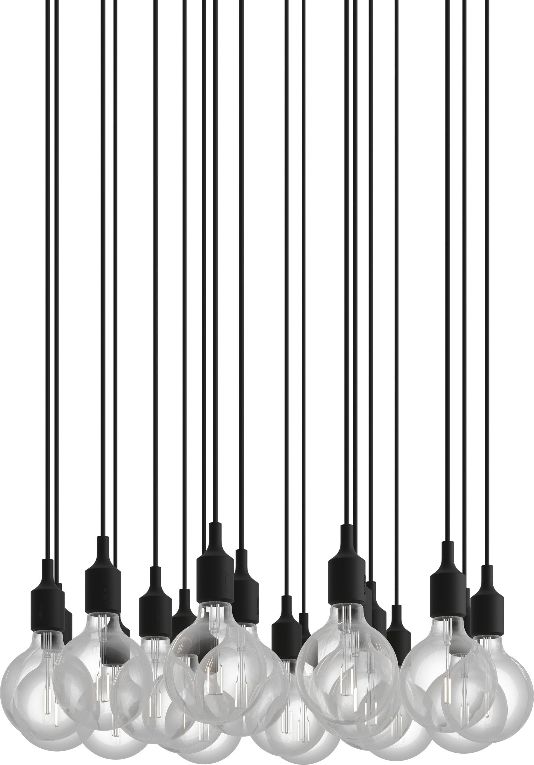 Lampa wisząca E27 18-punktowa czarna