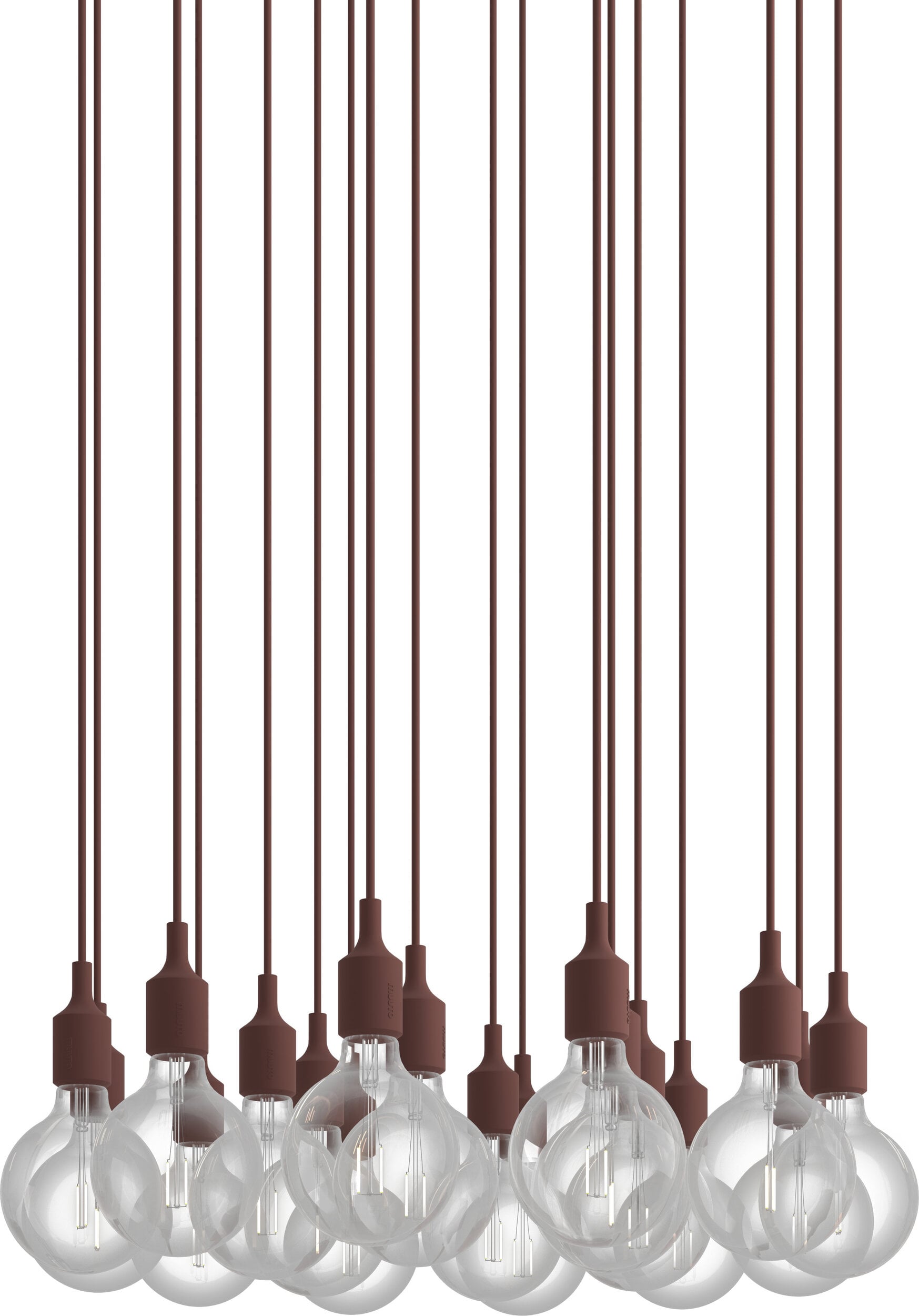 Lampa wisząca E27 18-punktowa ciemnoczerwona