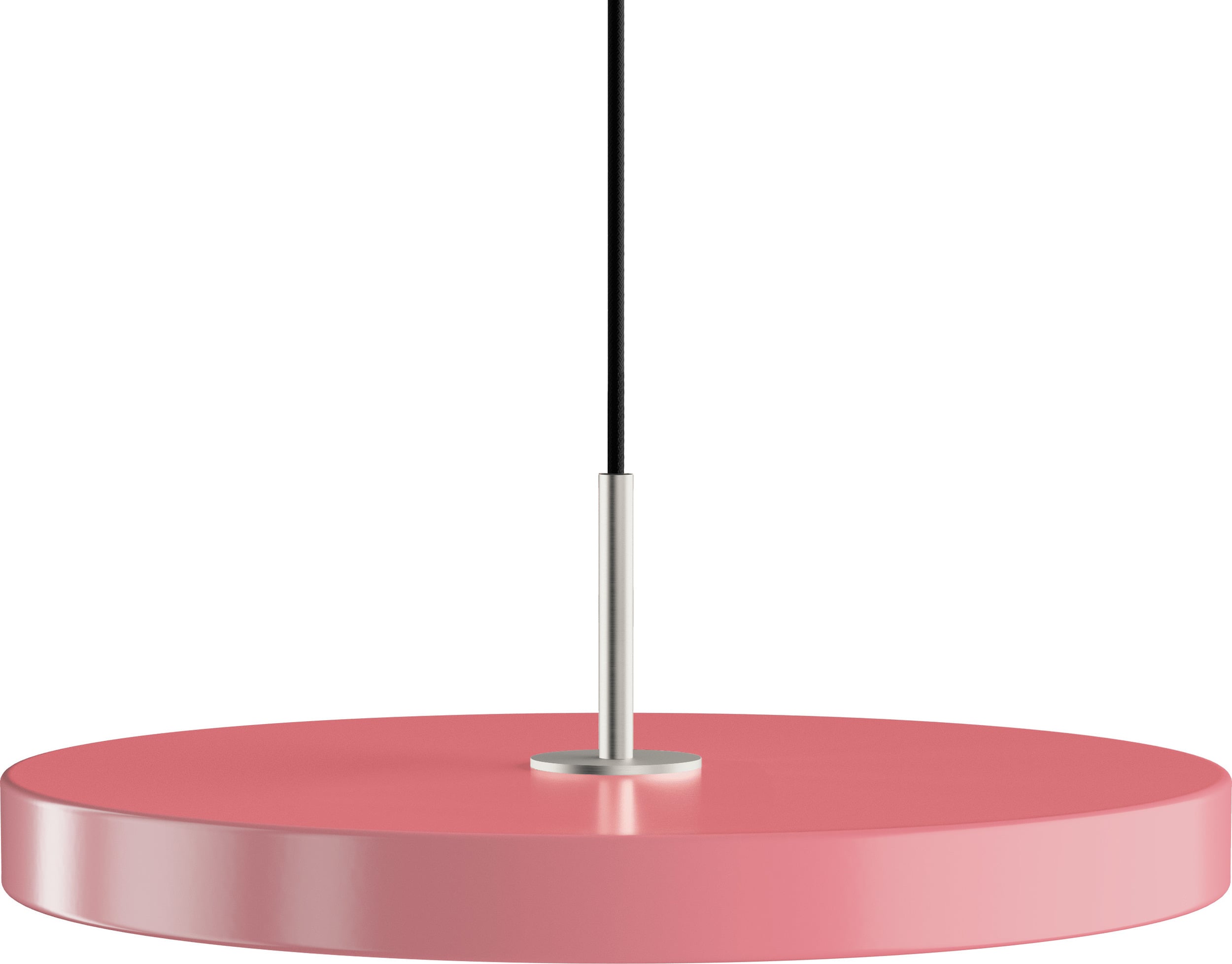 Lampa wisząca Asteria Plus 43 cm różowa ze srebrnym mocowaniem