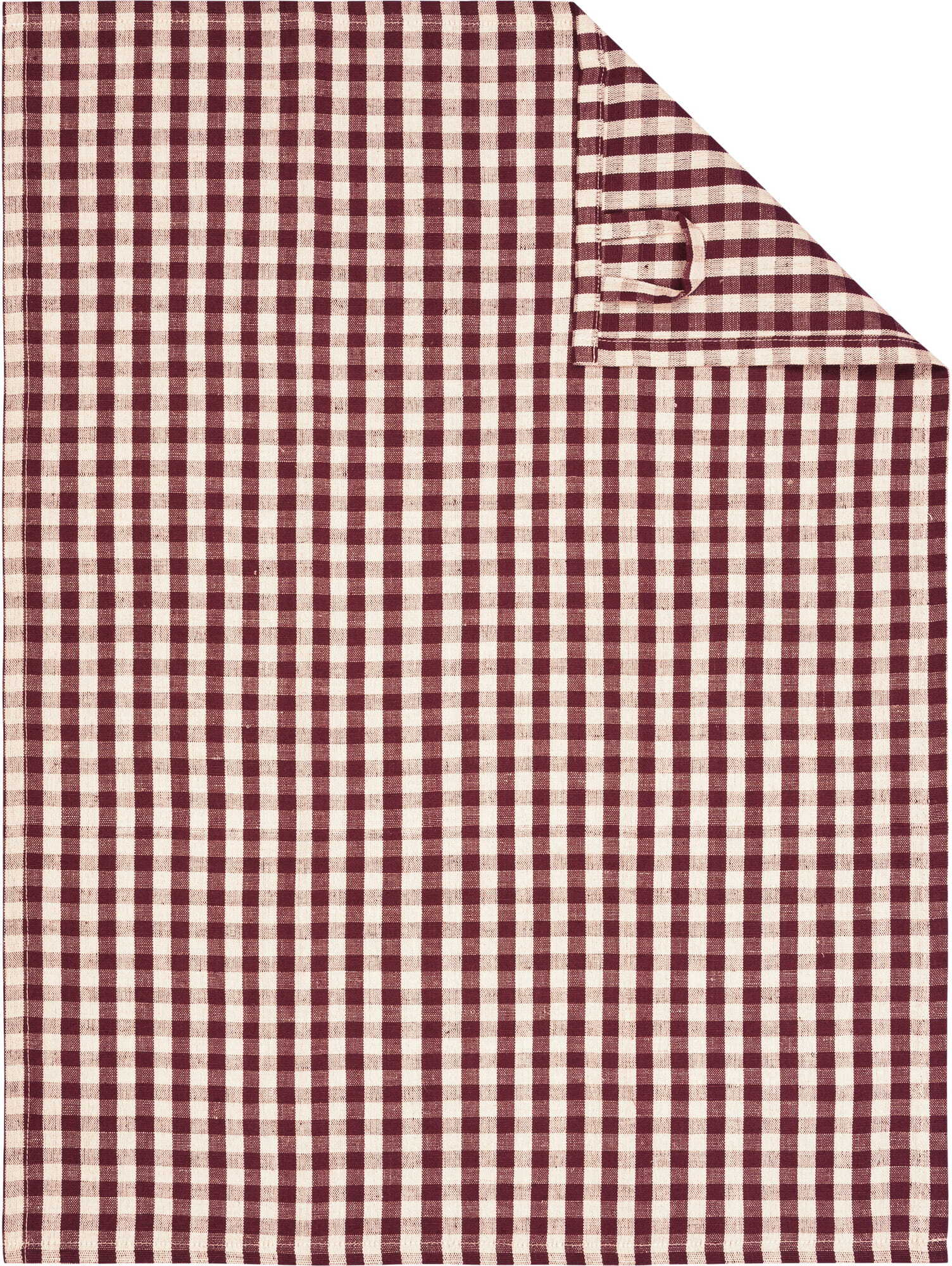 Ścierka kuchenna Linen Classics w kratkę burgundowa