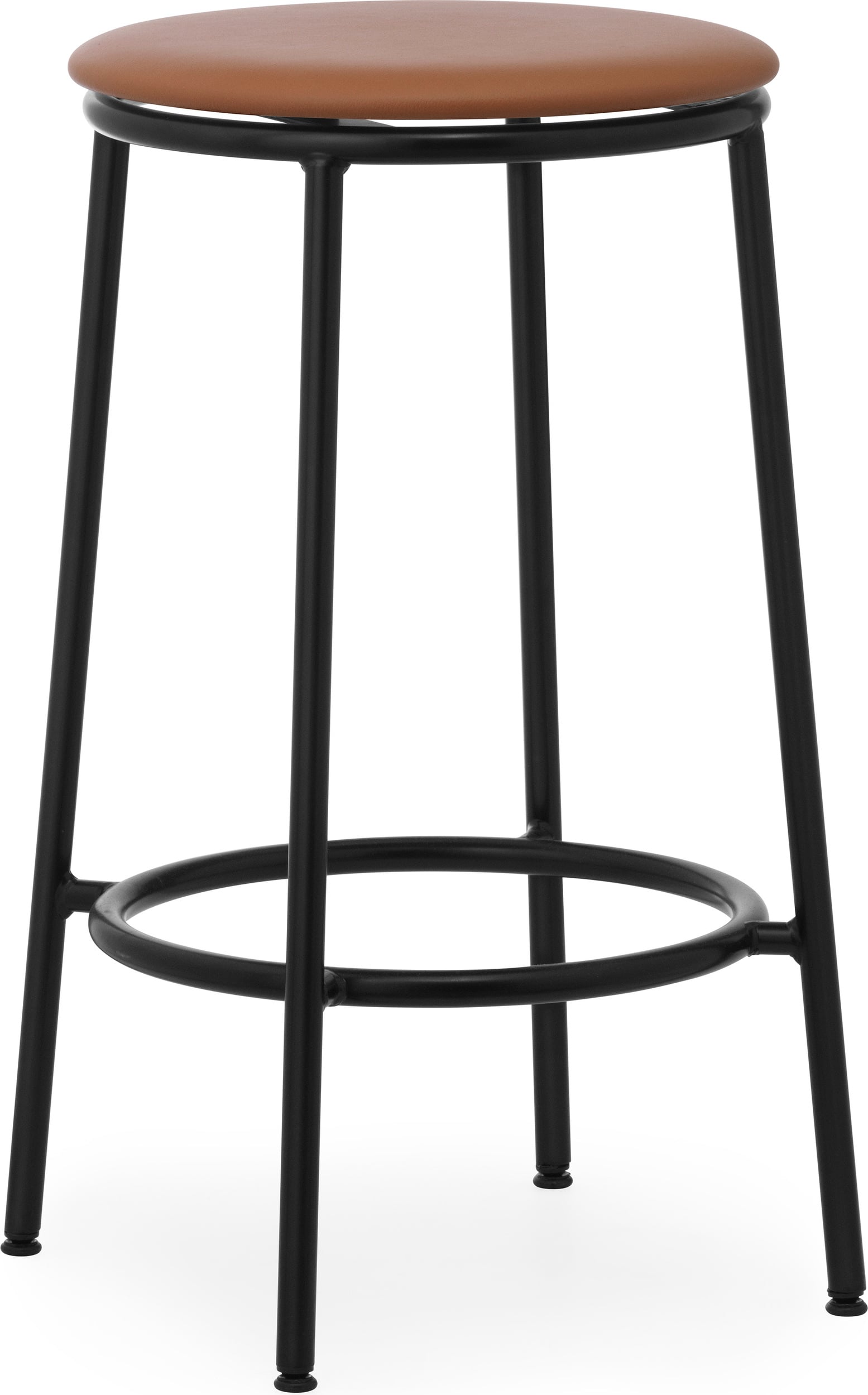 Stołek barowy Circa Ultra Leather Brandy 65 cm z tapicerowanym siedziskiem