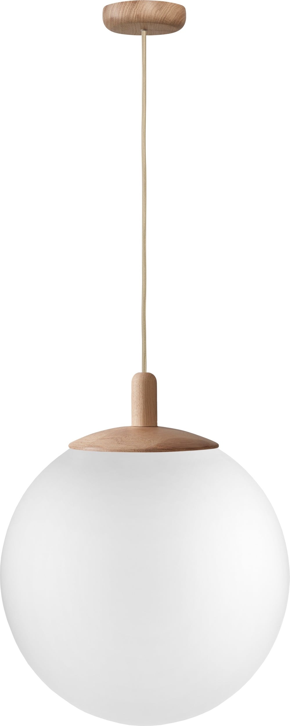 Lampa wisząca Alur L z drewnianym mocowaniem