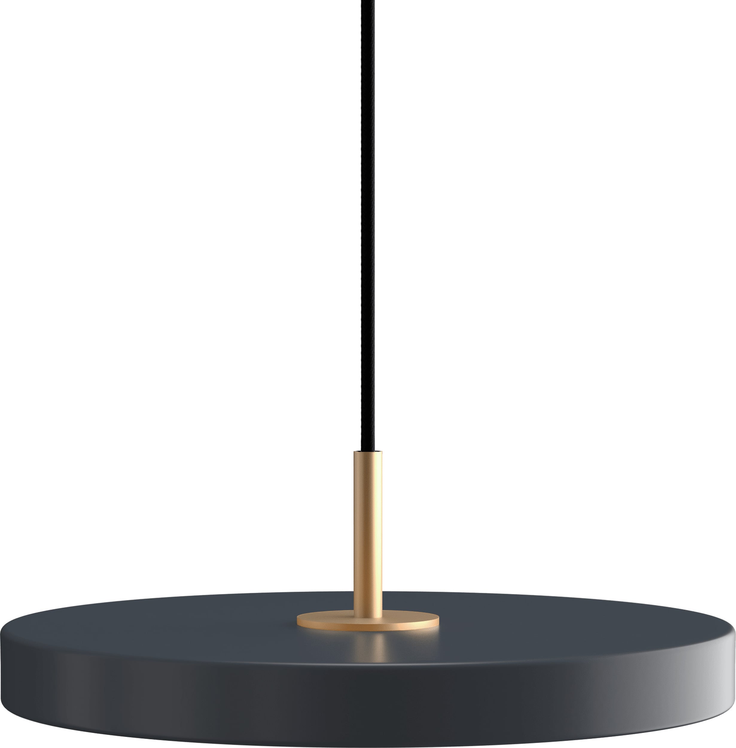 Lampa wisząca Asteria Plus 31 cm antracytowa szarość ze złotym mocowaniem