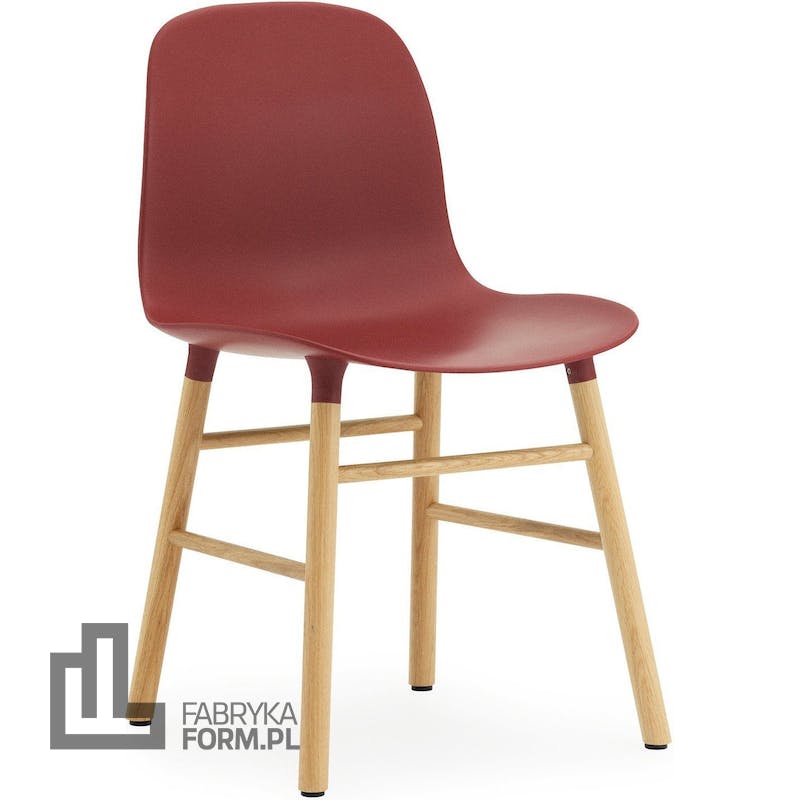 Krzesło Form czerwone dębowa rama