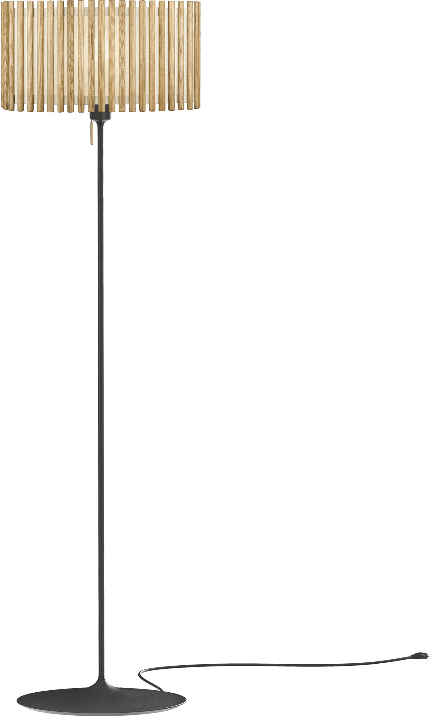 Lampa podłogowa Komorebi prostokątna 33 cm ciemny dąb z białą podstawą