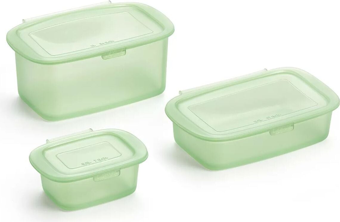 Pojemniki na lunch Lekue zielone silikonowe 3 szt.