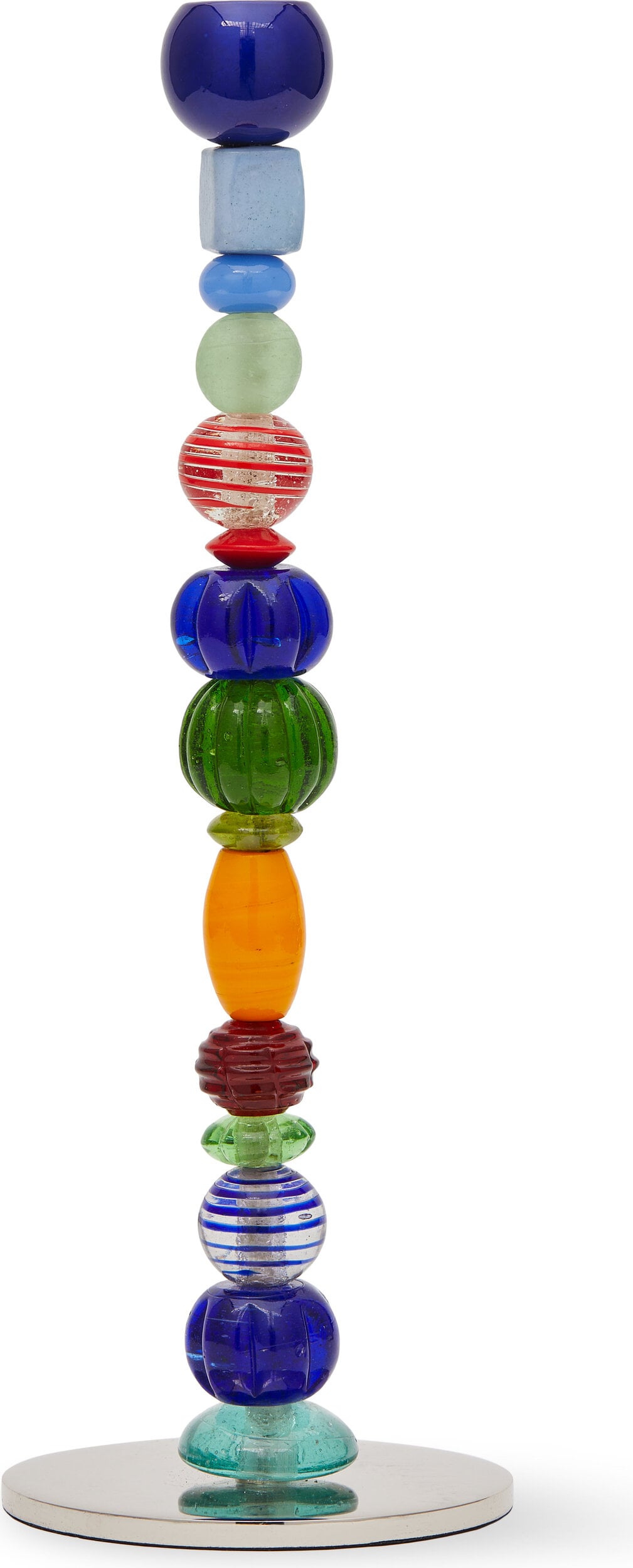 Świecznik na klasyczną świecę Beads 34 cm kolorowy