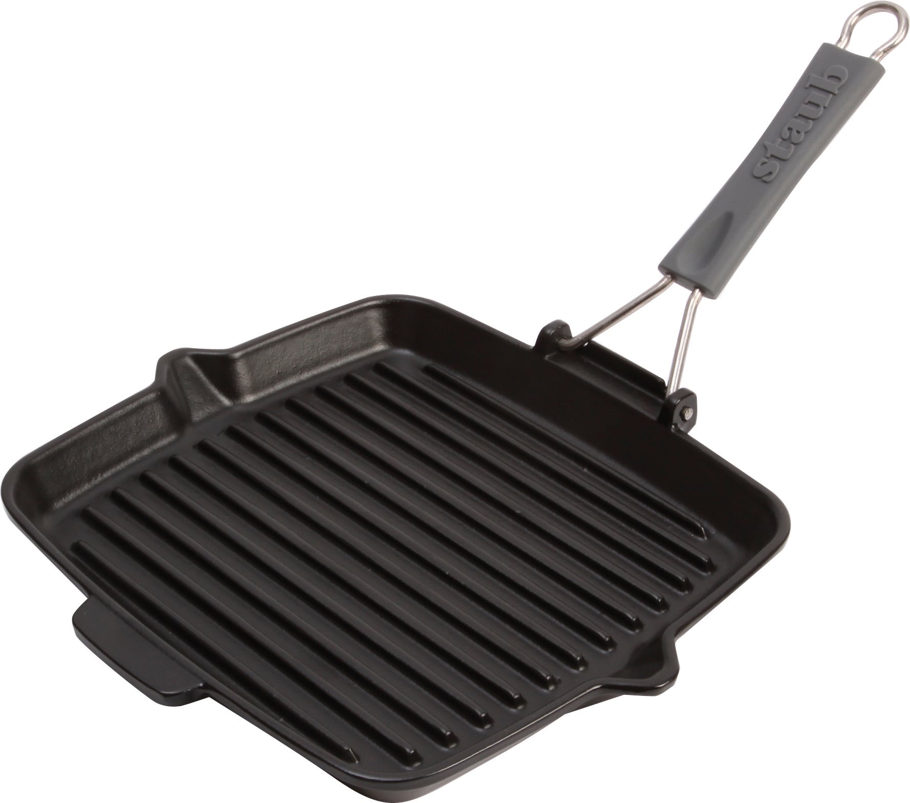 Patelnia grillowa Staub kwadratowa 24 cm czarna żeliwna