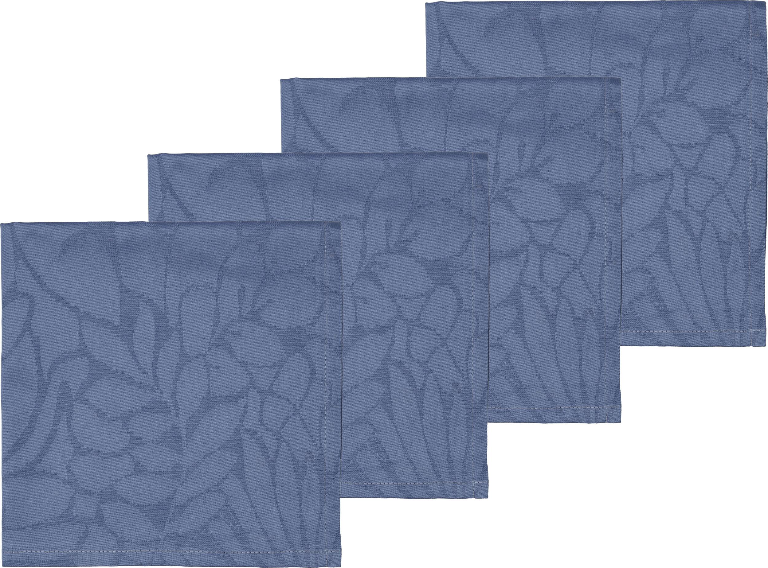 Serwetki Abstract Leaves Damask niebieskie 4 szt.
