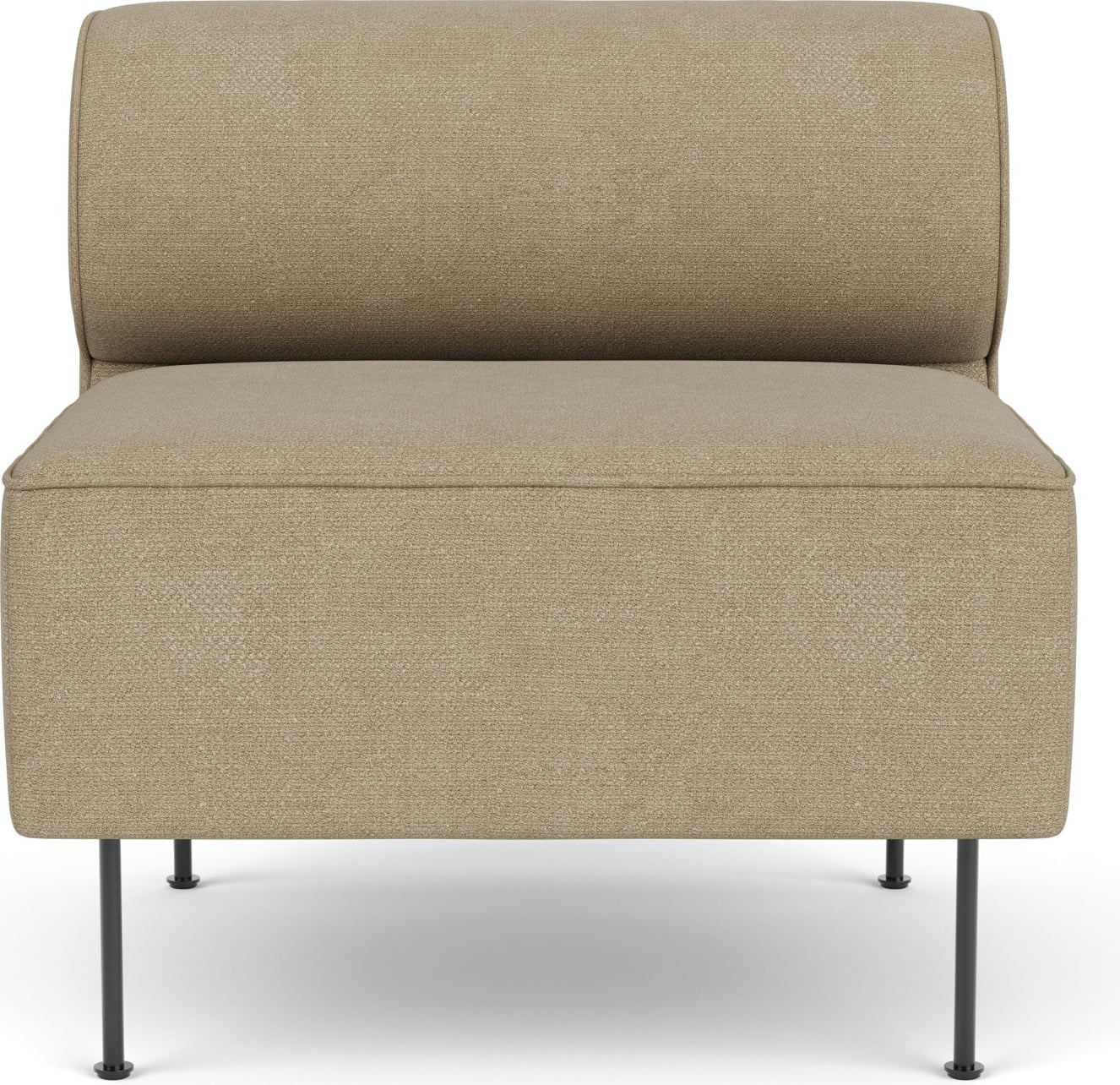 Element środkowy sofy modułowej Eave Bouclé 80 cm beżowy na czarnych stalowych nogach