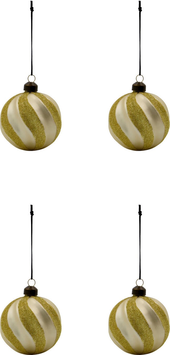 Ozdoby choinkowe Swirl 8 cm szampańskie 4 szt.