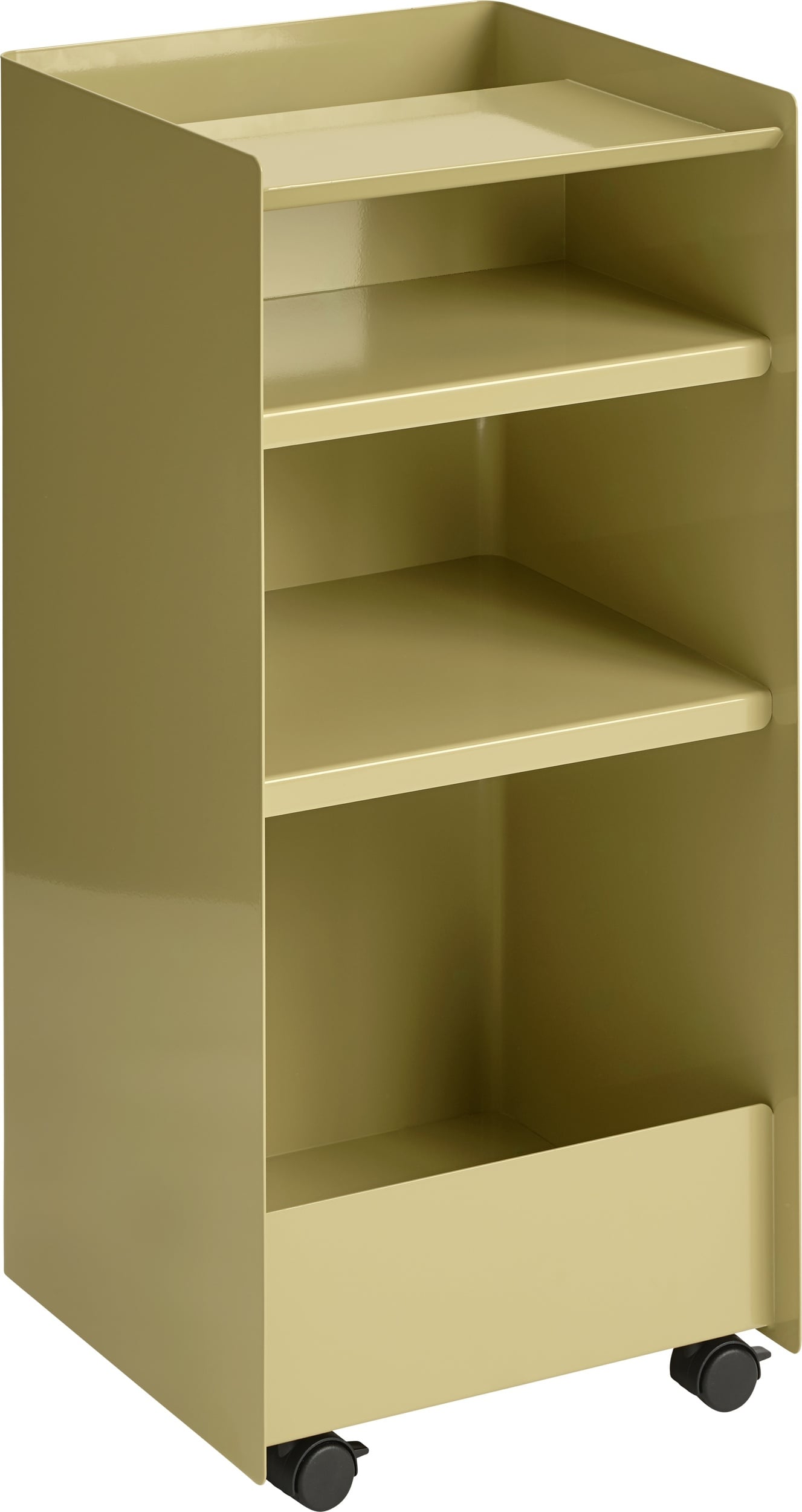 Szafka pomocnicza na kółkach Folded 84 cm beżowo-zielona
