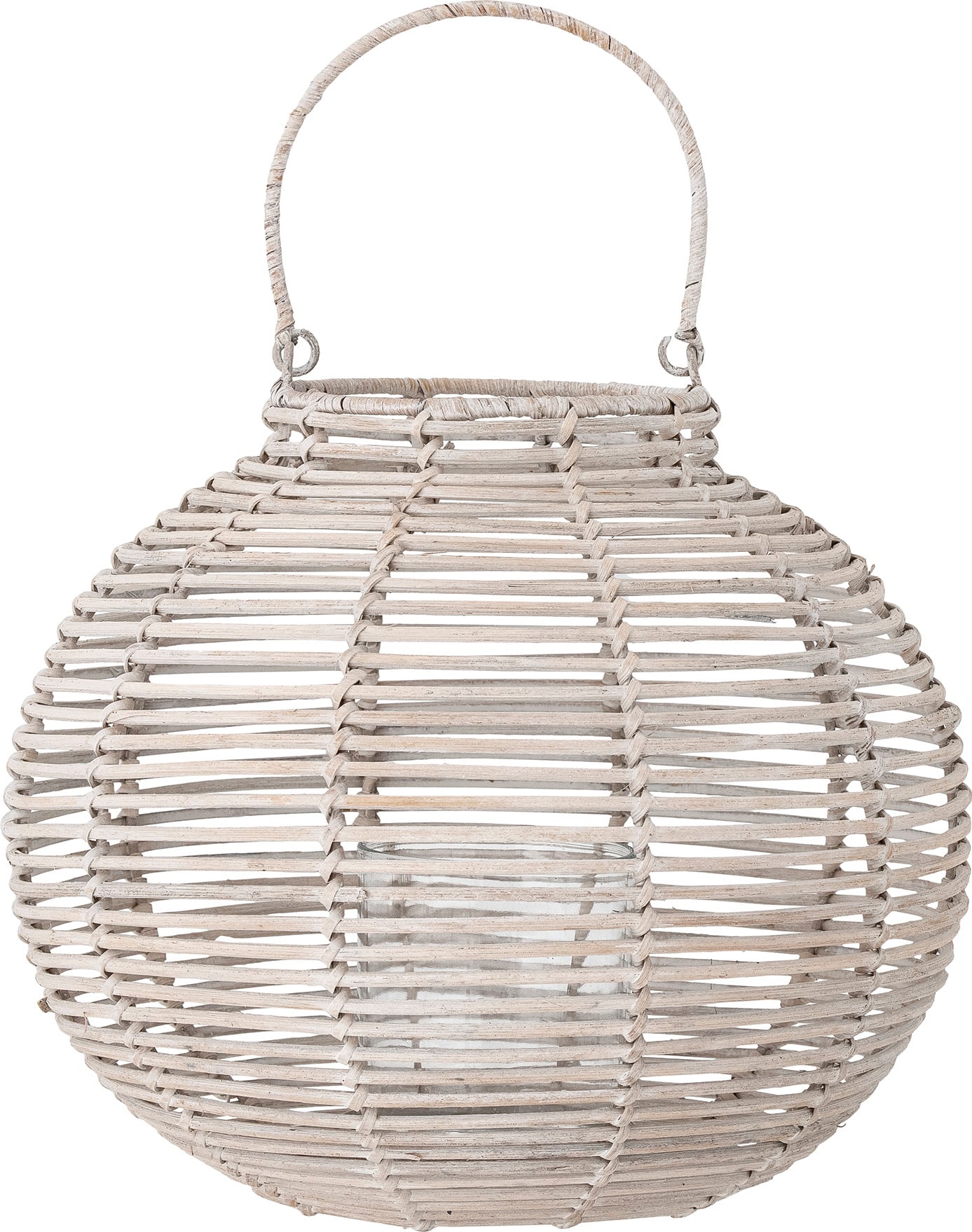 Lampion Malua 36 cm biały rattanowy