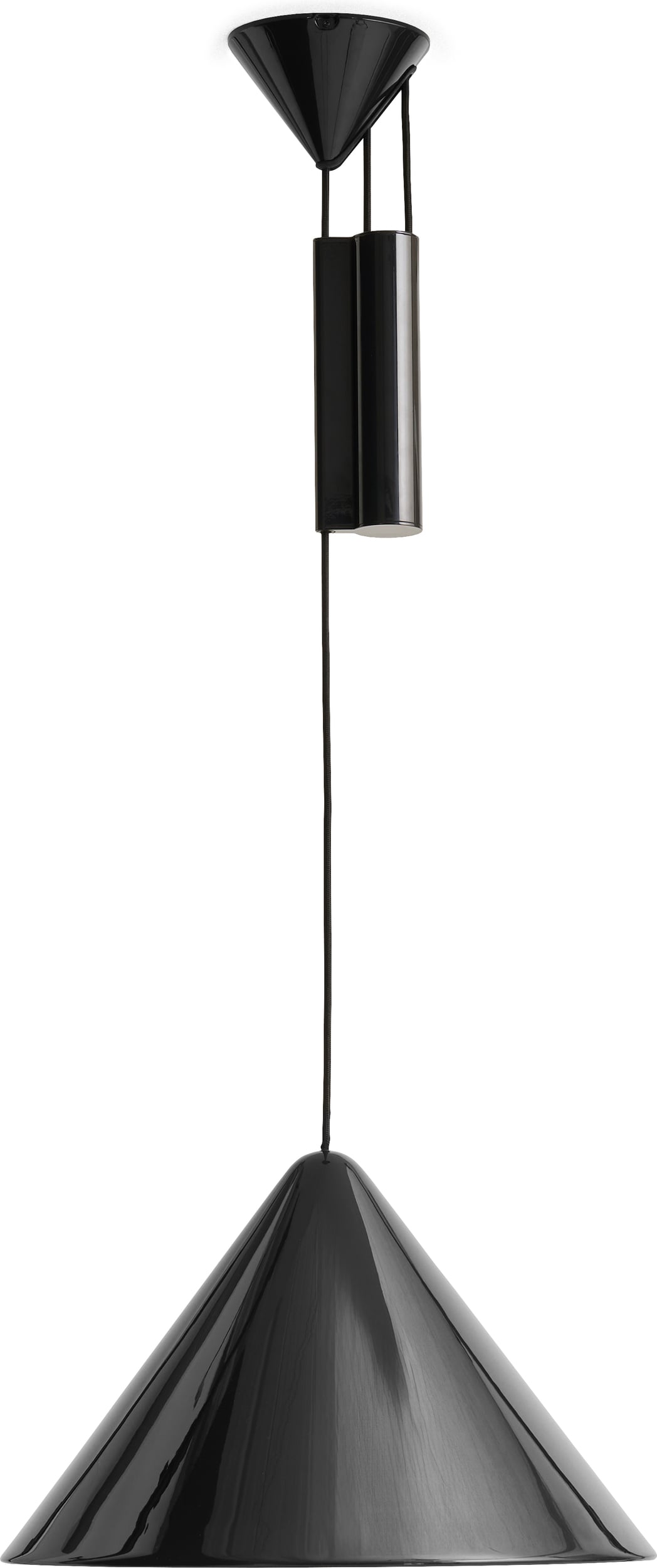 Lampa wisząca regulowana Compass 43 cm czarna