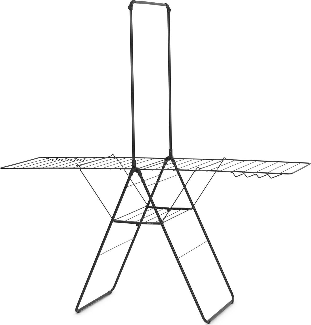 Suszarka do ubrań Hangon 181 cm matowa czarna z drążkiem