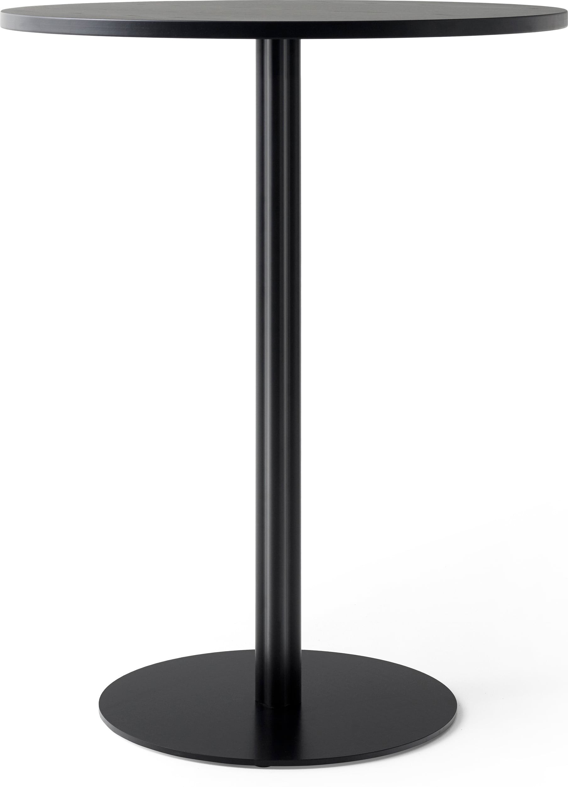 Stół barowy Harbour Column niski 80 cm czarny z blatem pokrytym linoleum