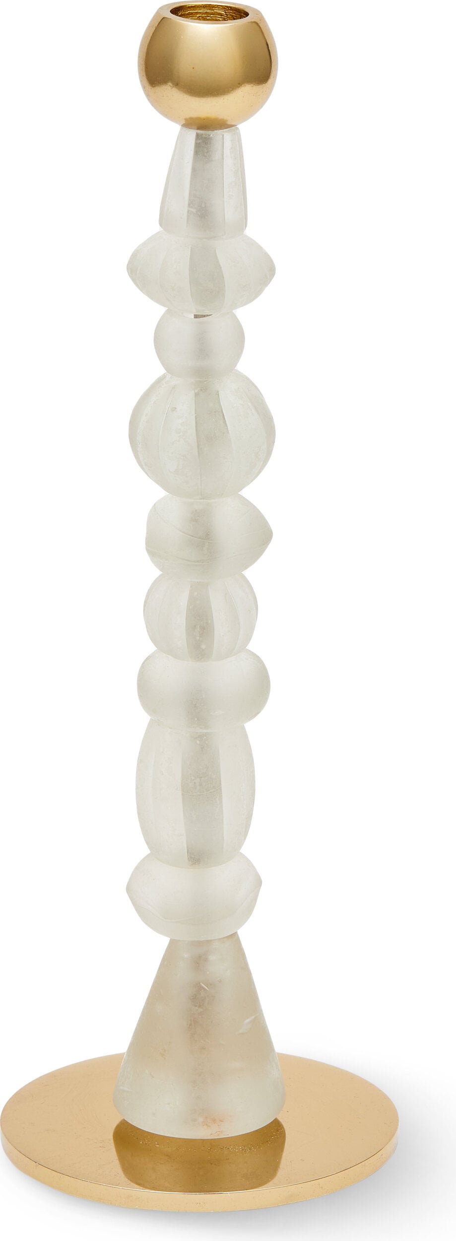 Świecznik na klasyczną świecę Beads 34 cm biały