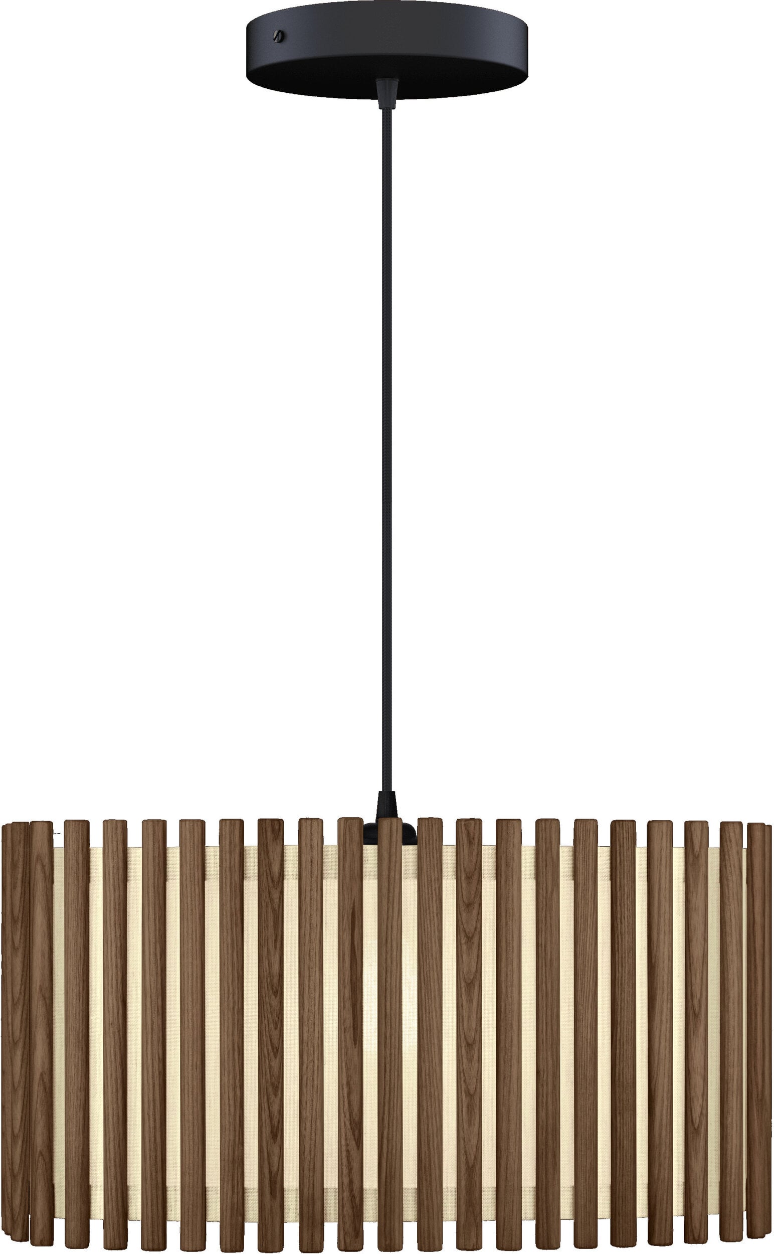 Lampa wisząca Komorebi prostokątna 33 cm ciemny dąb z czarną rozetą