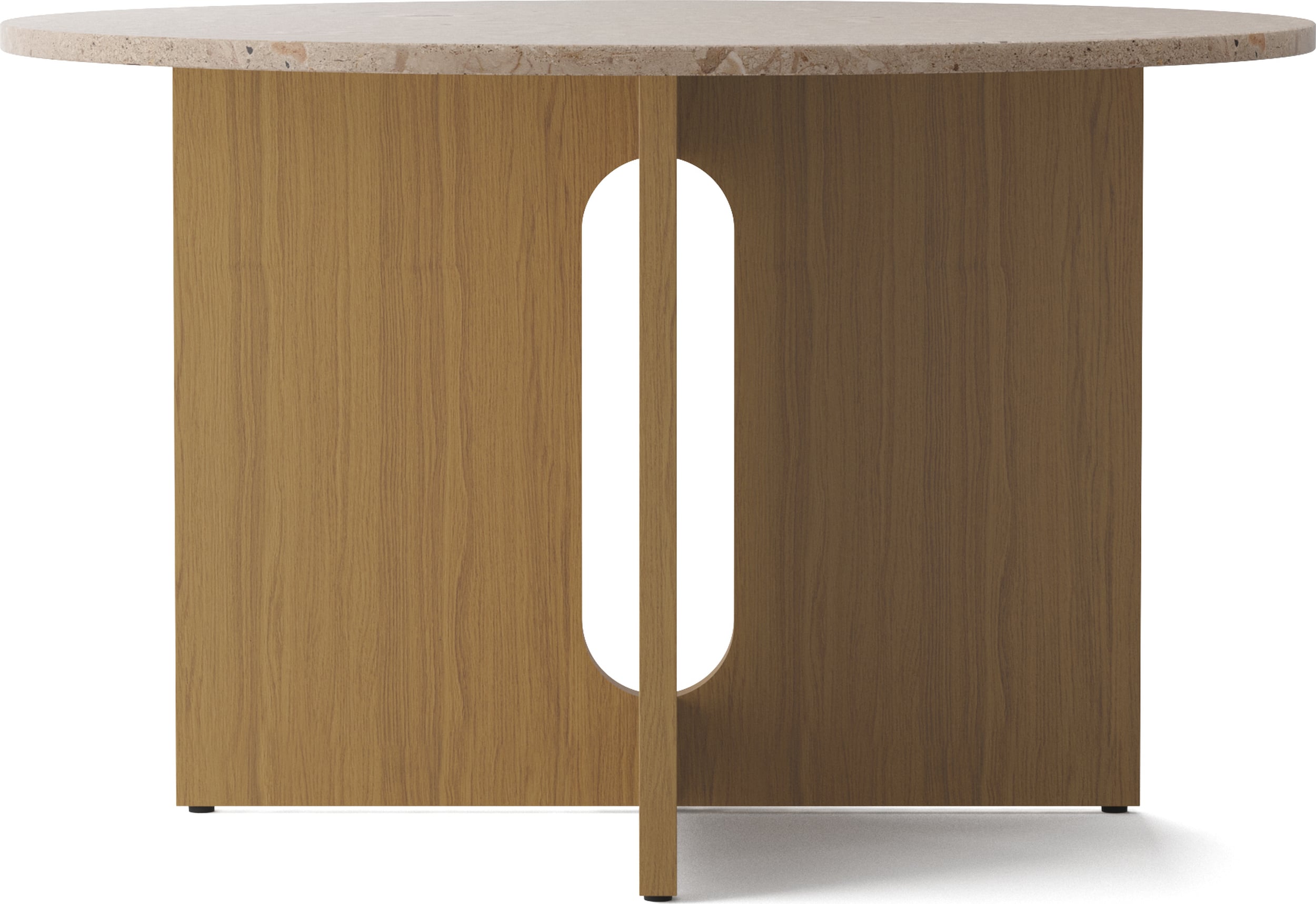 Stół Androgyne Kunis Breccia 120 cm dąb z kamiennym blatem