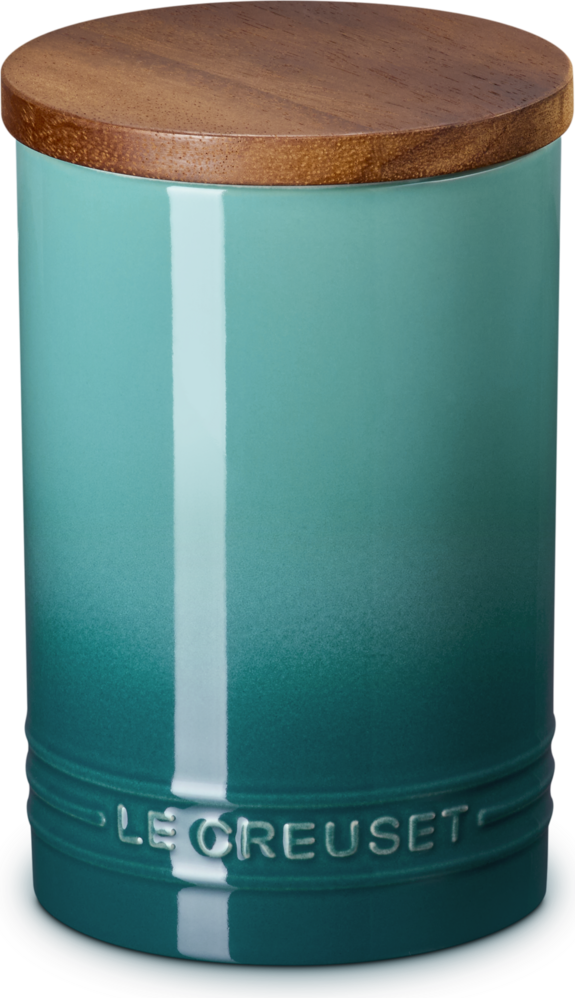 Pojemnik kuchenny z drewnianą pokrywką Le Creuset 770 ml bleu riviera
