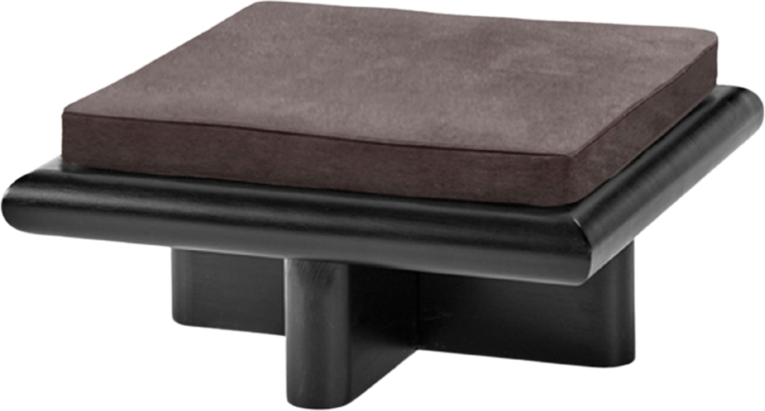 Puf Taka Velvet 72 cm ciemnobrązowy drewno tulipanowca