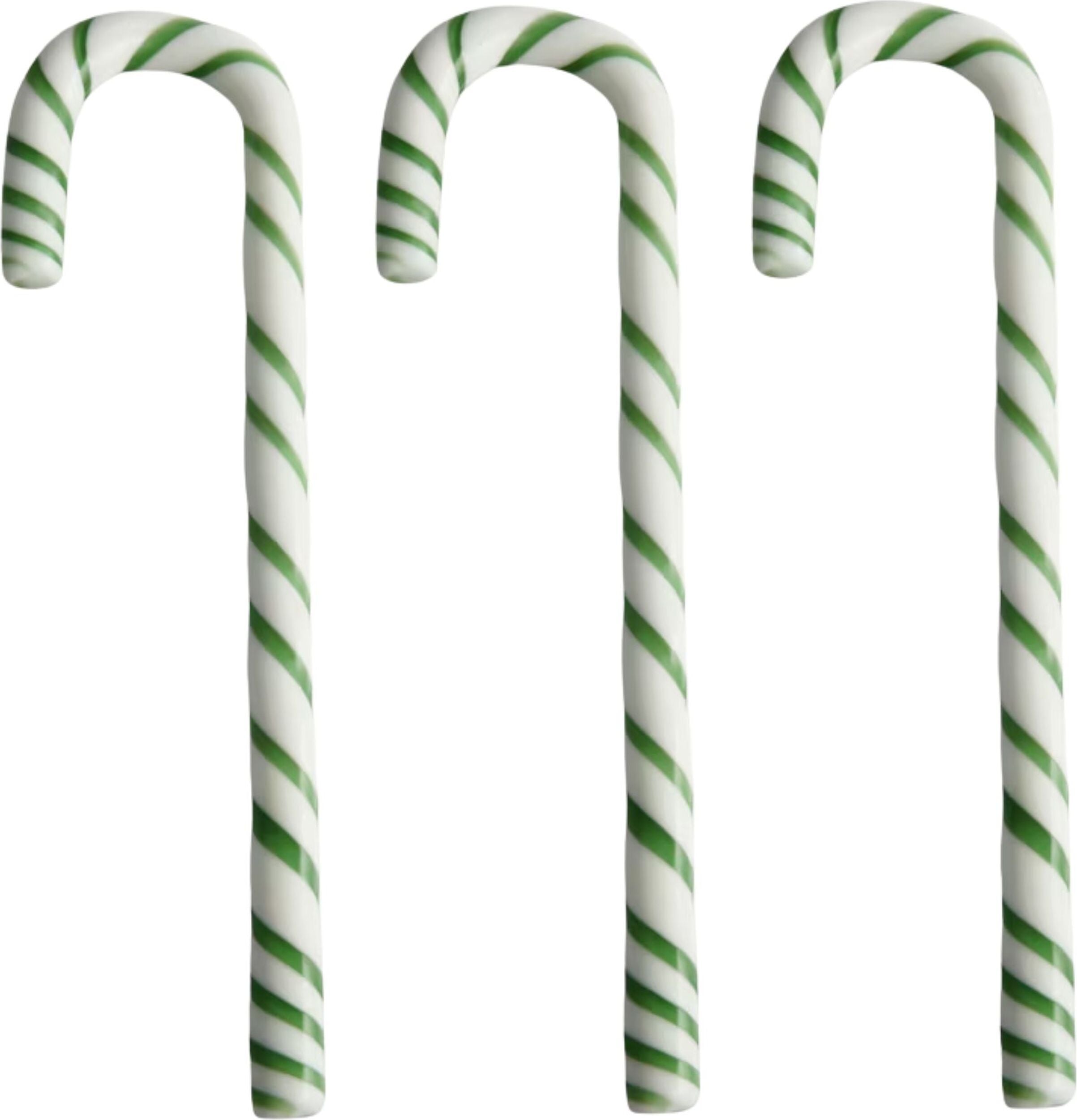 Dekoracje szklane Polka Candy Cane 17 cm biało-zielone 3 szt.