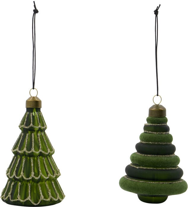 Ozdoby choinkowe Tree choinka 9 5 cm zielone 2 szt.