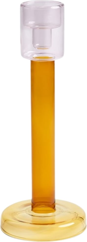 Świecznik Bole 29 cm bursztynowy
