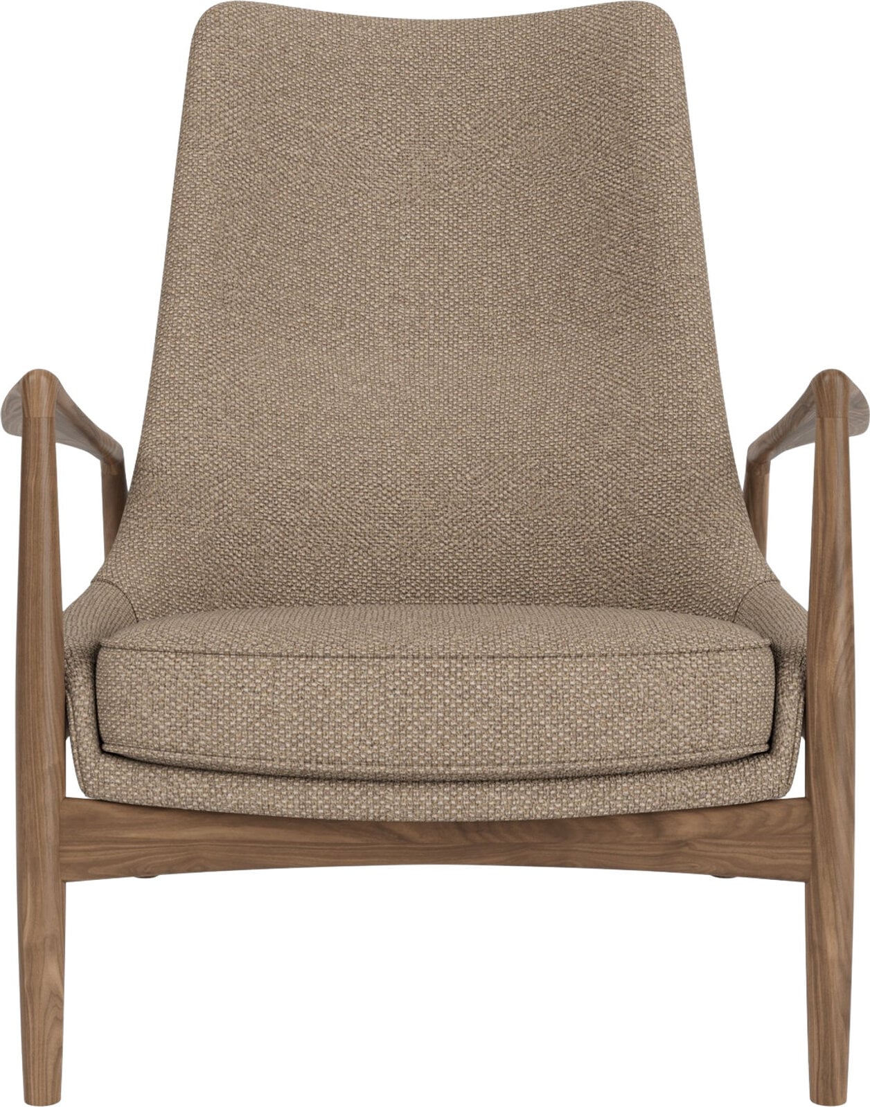 Fotel The Seal Lounge 92 cm orzech tapicerowany beżowy
