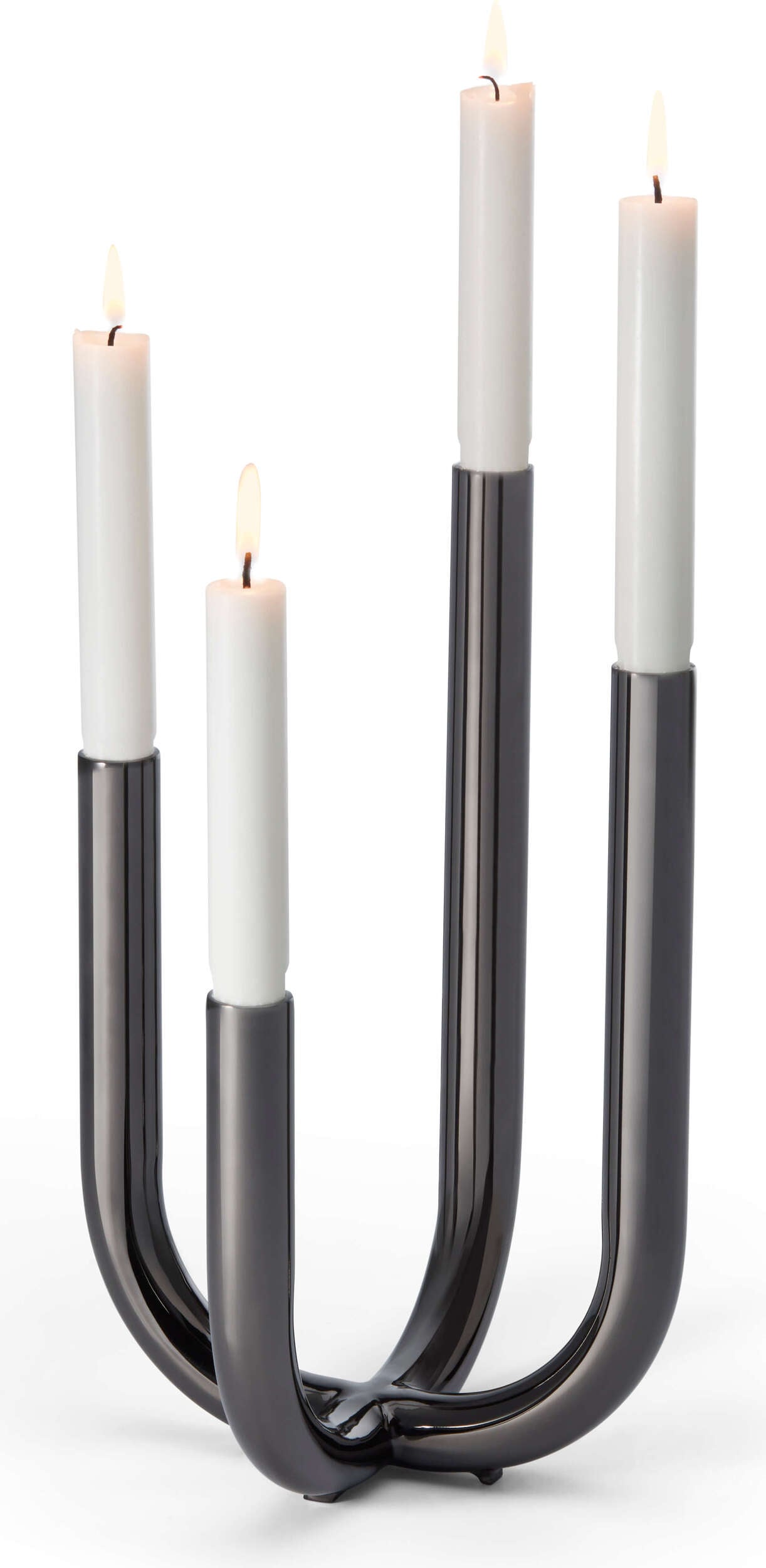 Świecznik Festive czarny chrom