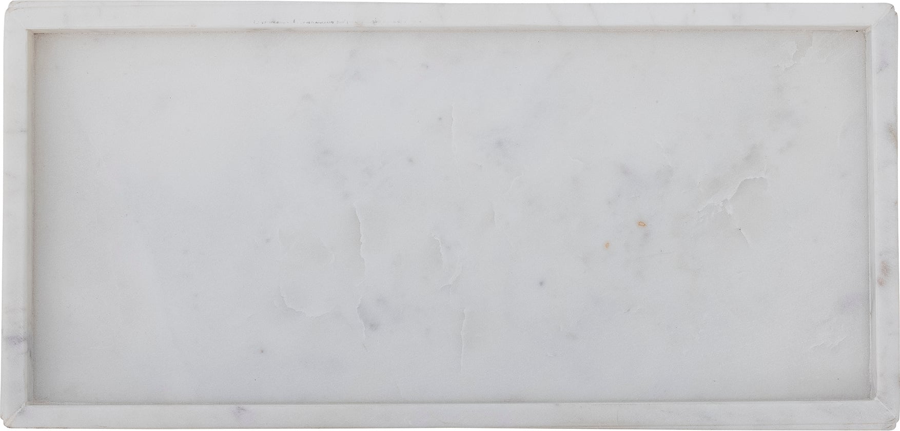 Taca Majsa 18 x 38 cm biała marmurowa