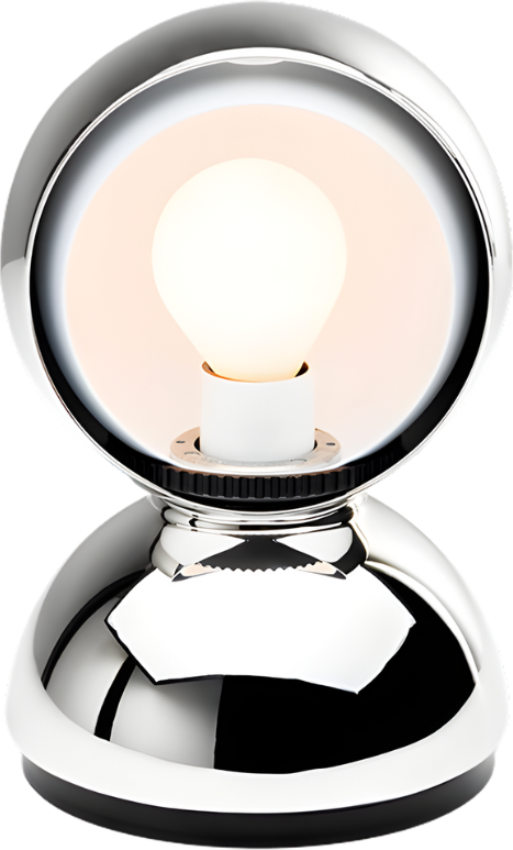 Lampa stołowa i ścienna Eclisse PVD 18 cm srebrna