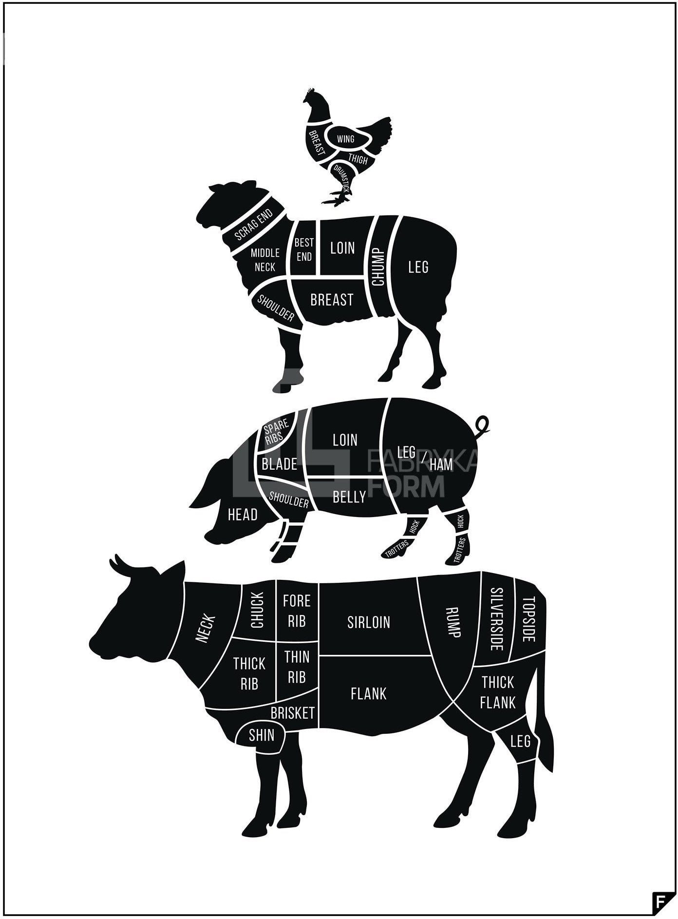 Plakat Meat Cuts ed. spring 2016 70 x 100 cm