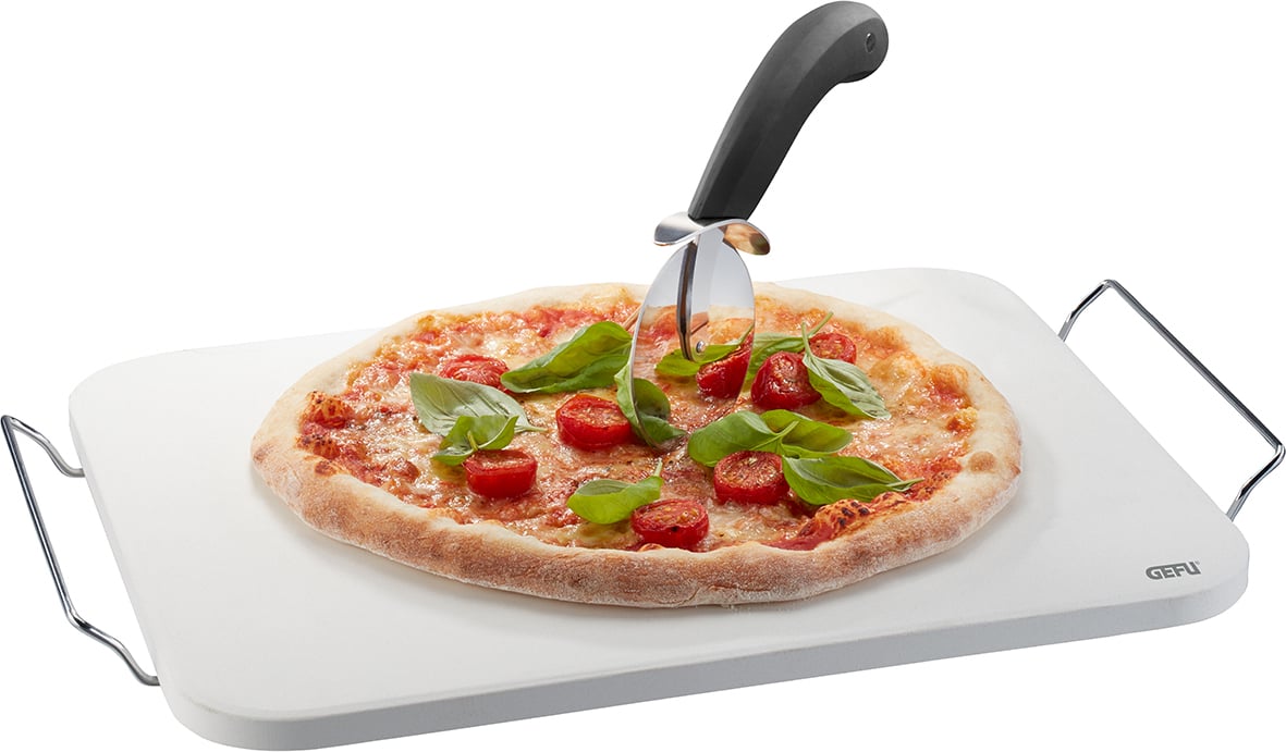 Kamień prostokątny z łopatką i nożem do pizzy Darioso 3 el.