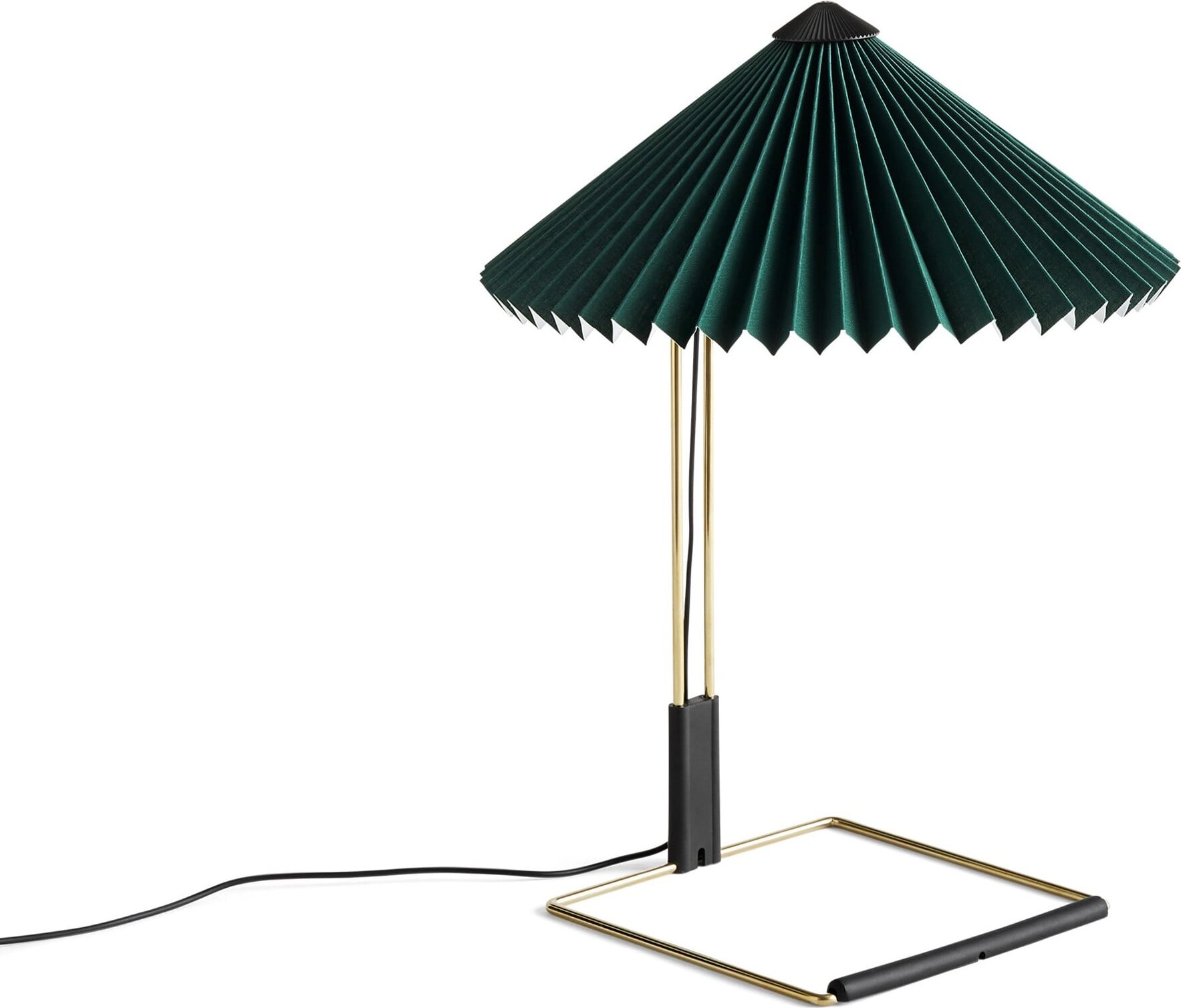Lampa stołowa Matin 30 cm ciemnozielona polerowany mosiądz
