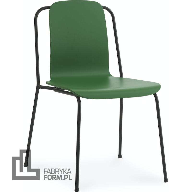 Krzesło Studio zielone na czarnych nogach