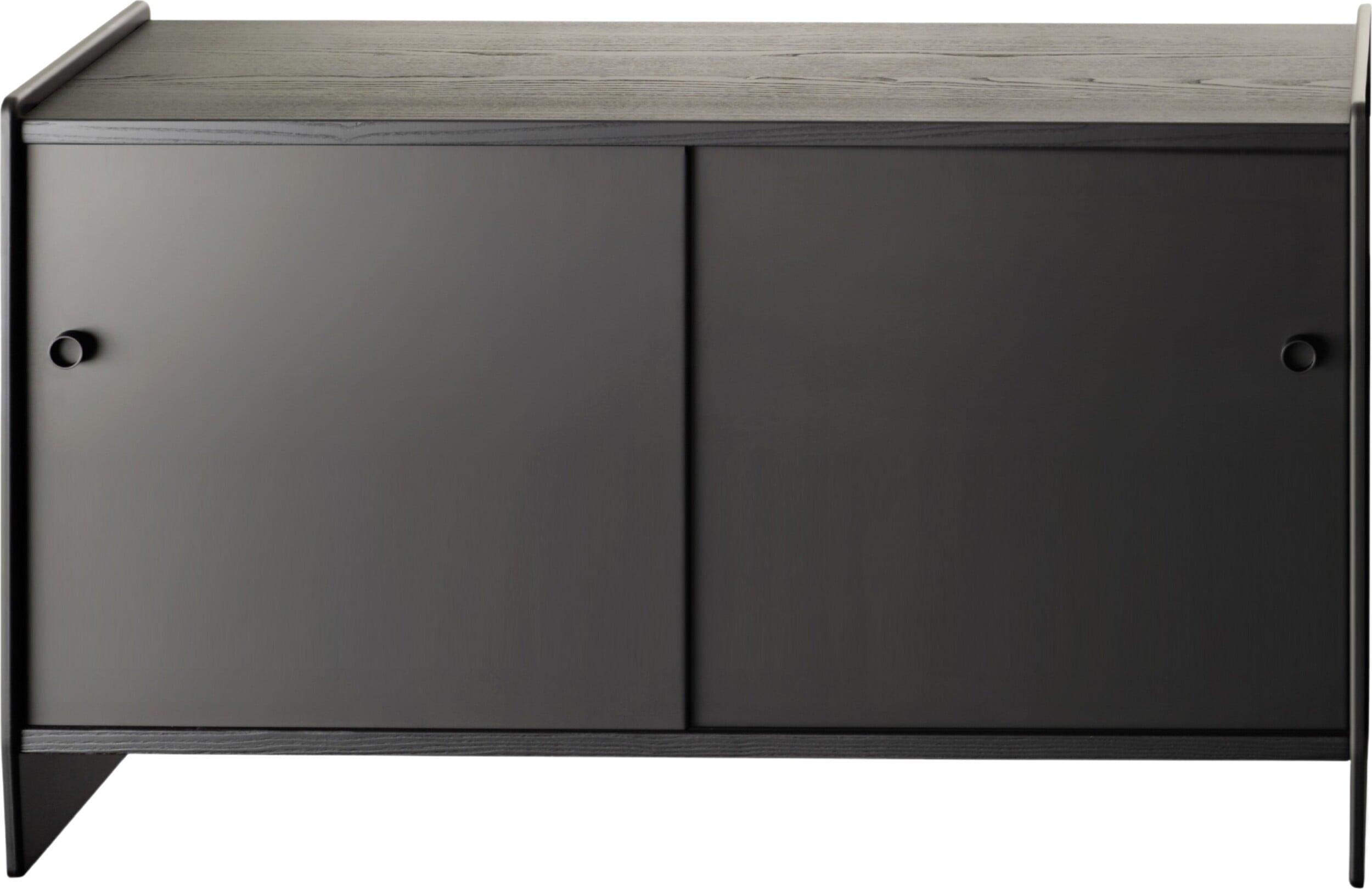 Szafka wysoka Theca 93 cm MDF czarna czarny jesion