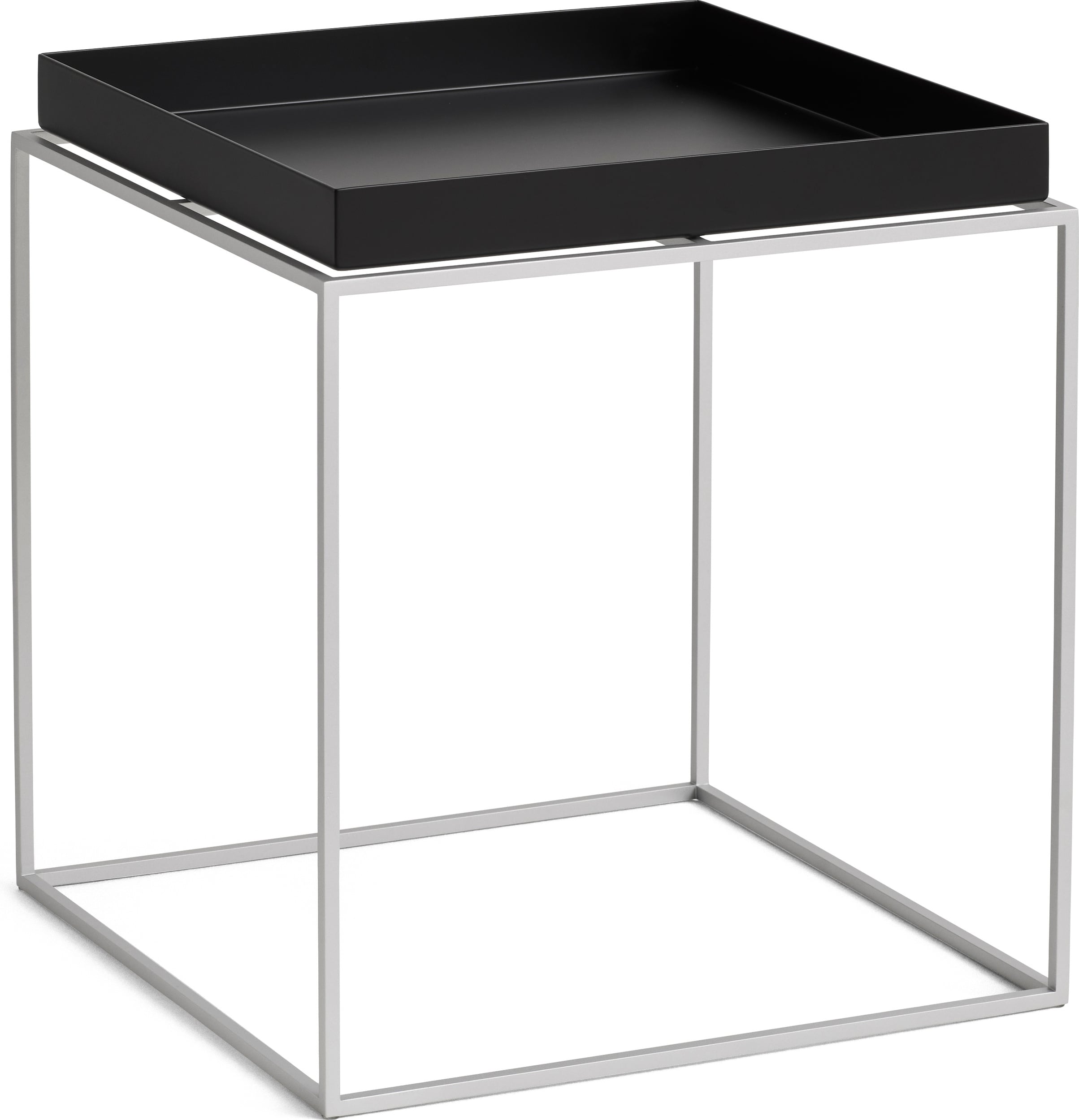 Stolik kawowy Tray 40 x 40 x 44 cm czarny ze stalową ramą