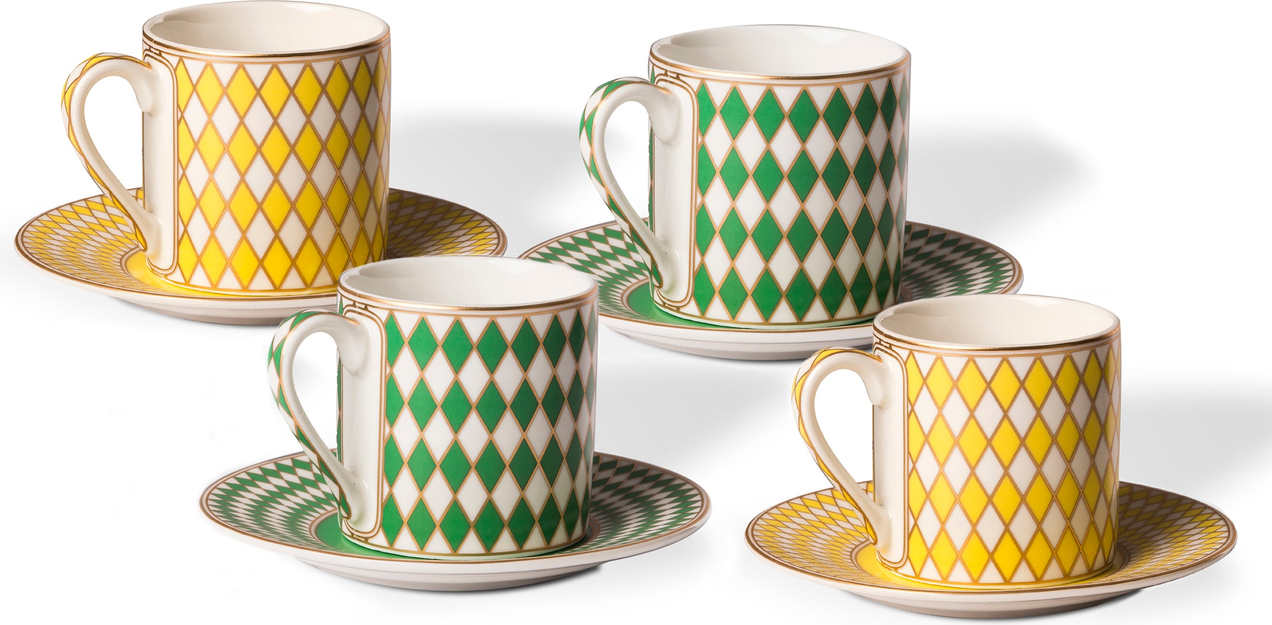 Filiżanki do espresso ze spodkami Chess 100 ml 4 szt.