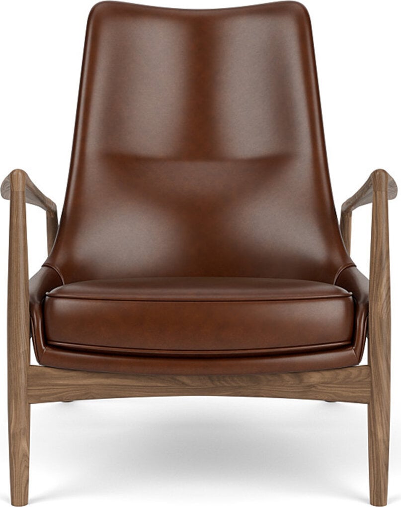 Fotel The Seal Lounge 92 cm orzech tapicerowany skóra brąz