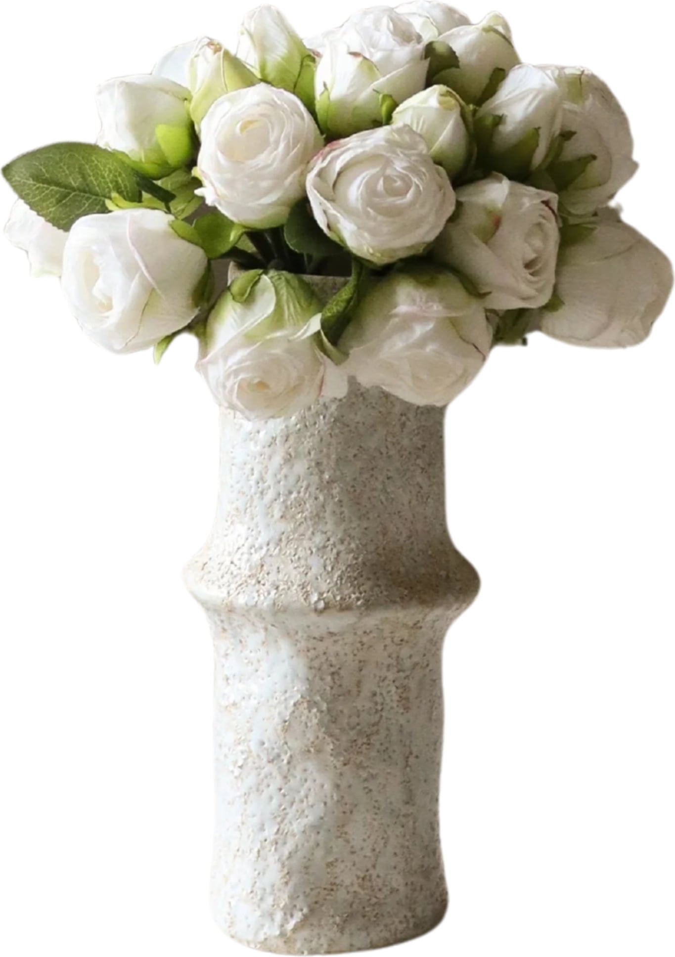 Kwiaty sztuczne bukiet Botane róże 27 cm białe