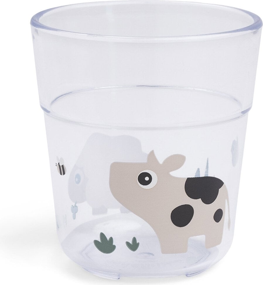 Kubek dziecięcy Tiny Farm 220 ml transparentny szary