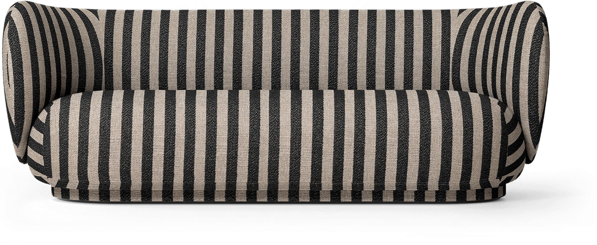 Sofa trzyosobowa Rico w paski piaskowo-czarna