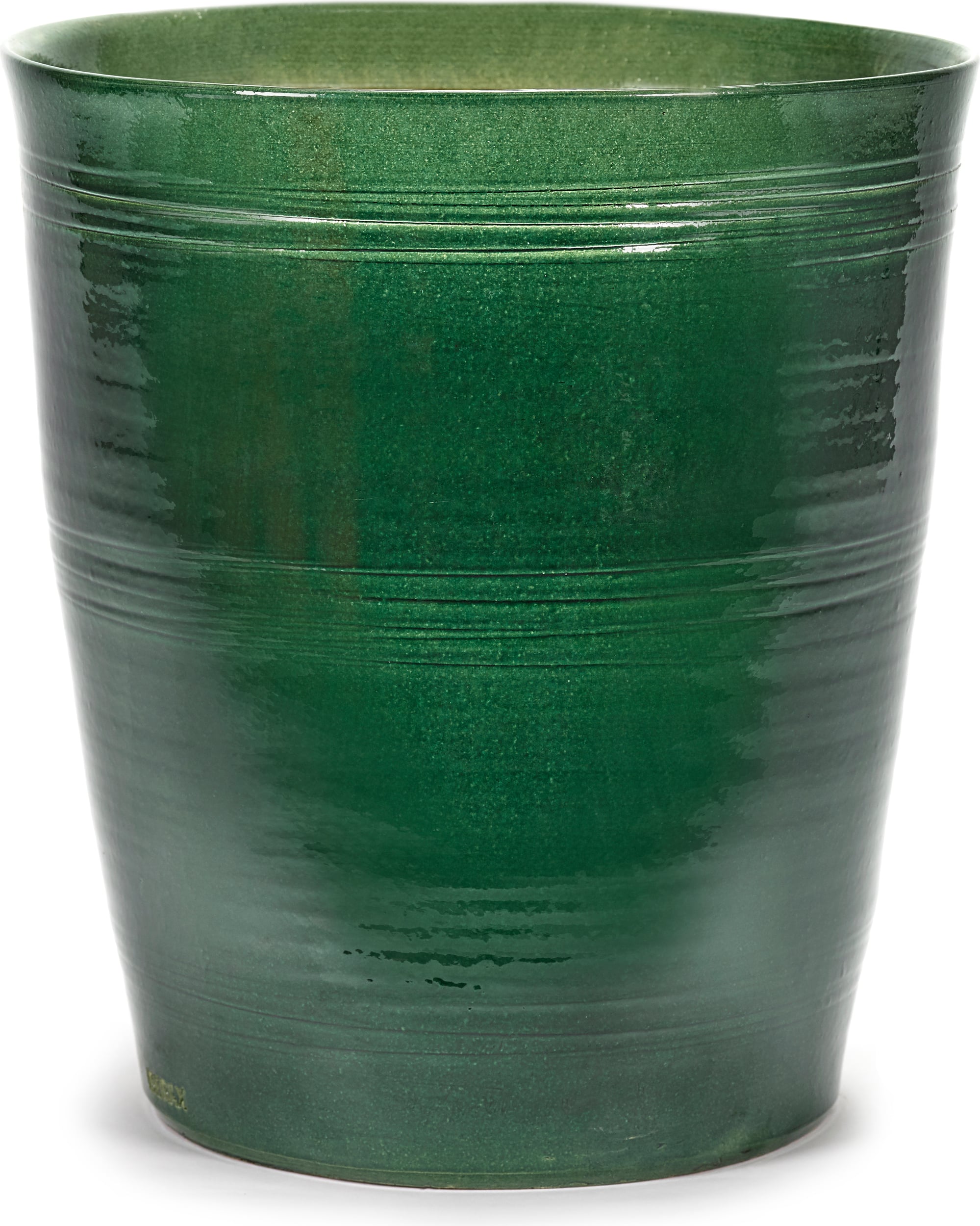 Osłonka na doniczkę Glazed Shades 40 cm ciemnozielona